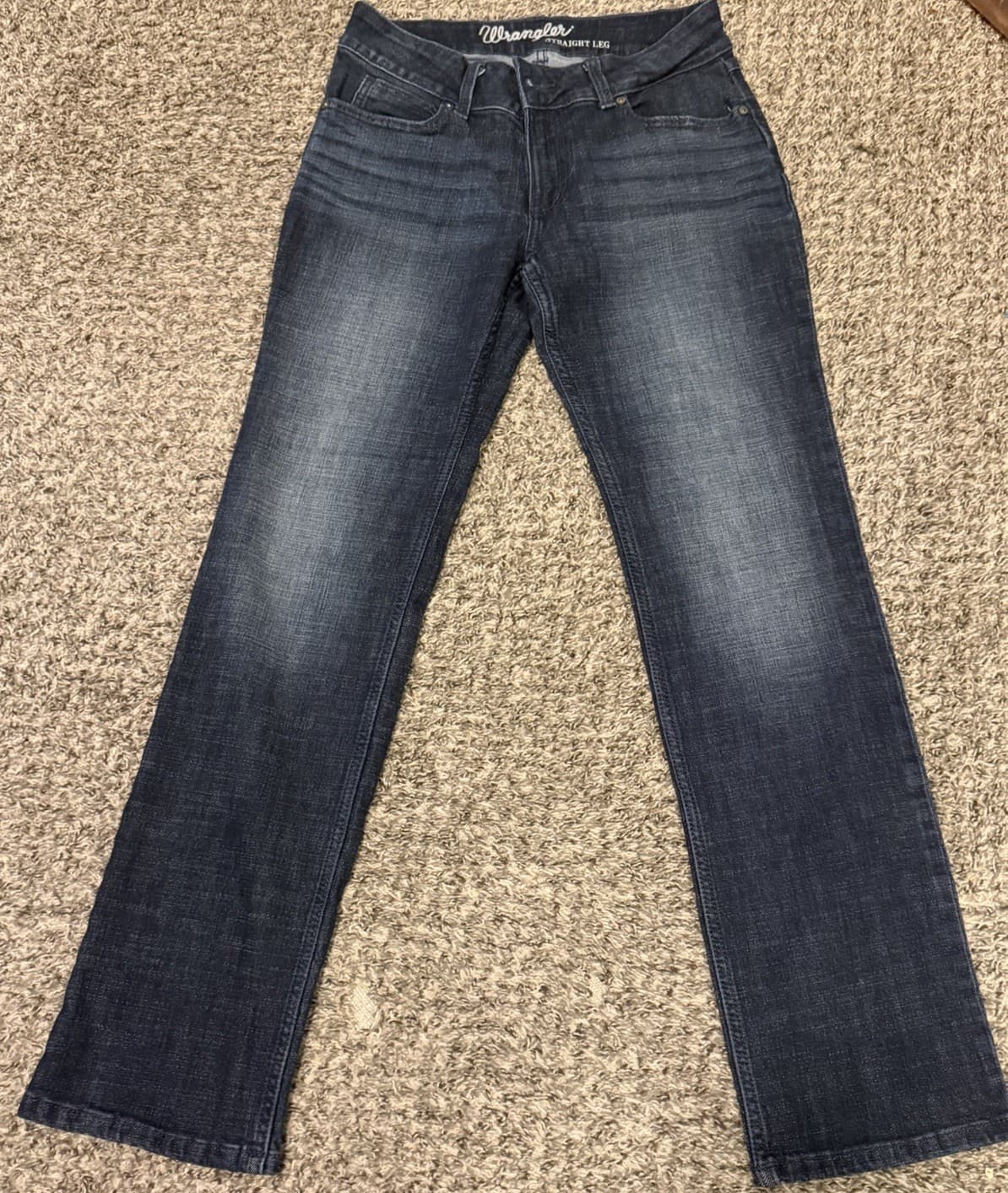 Wrangler Jeans Women's Size 5x30 Blue Denim Straight Leg Mid-Rise Stretch - Thumbnail 3