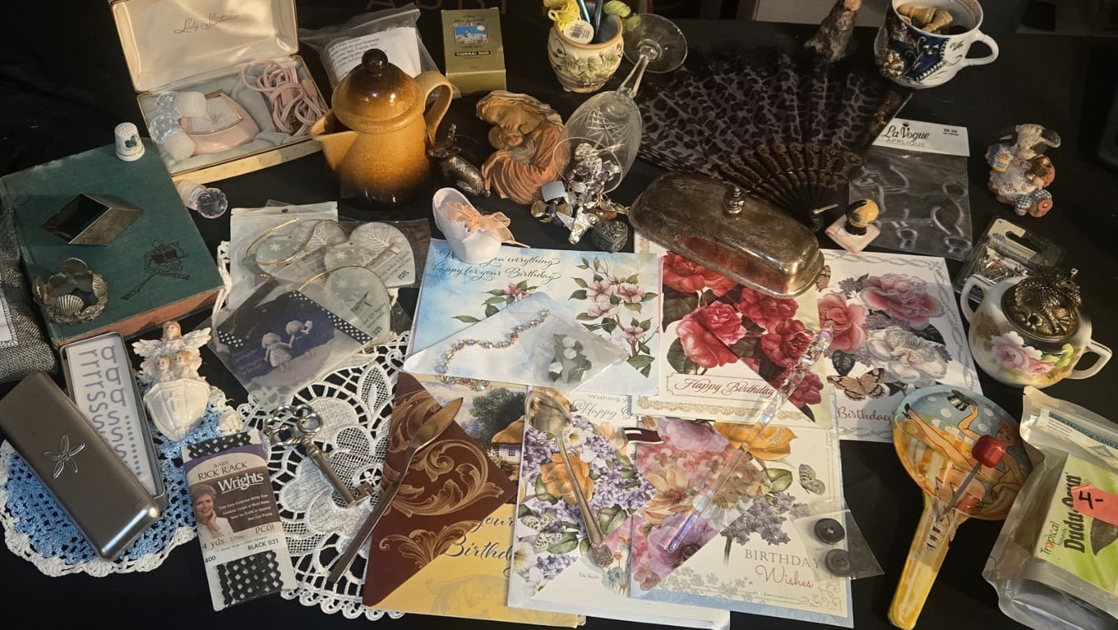 Vintage Junk Drawer Lot! Sighed Piece's Silver Crystal Jewelry - Thumbnail 7