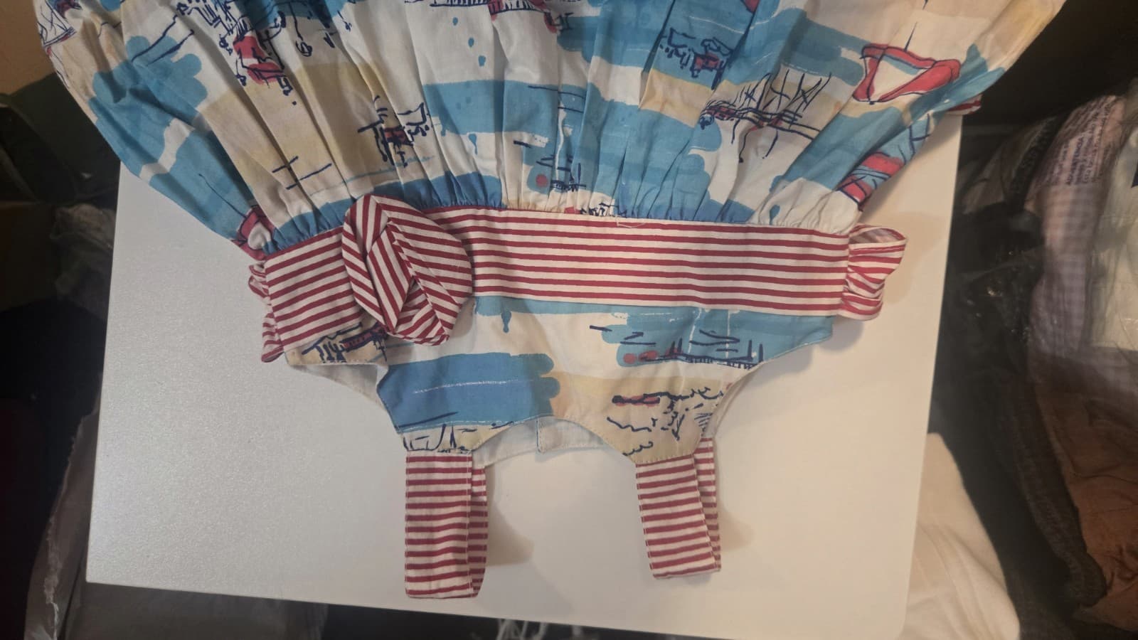 Girls Marmellata Red White Blue Beach Scene Summer Sun Dress Size 5 - Thumbnail 4