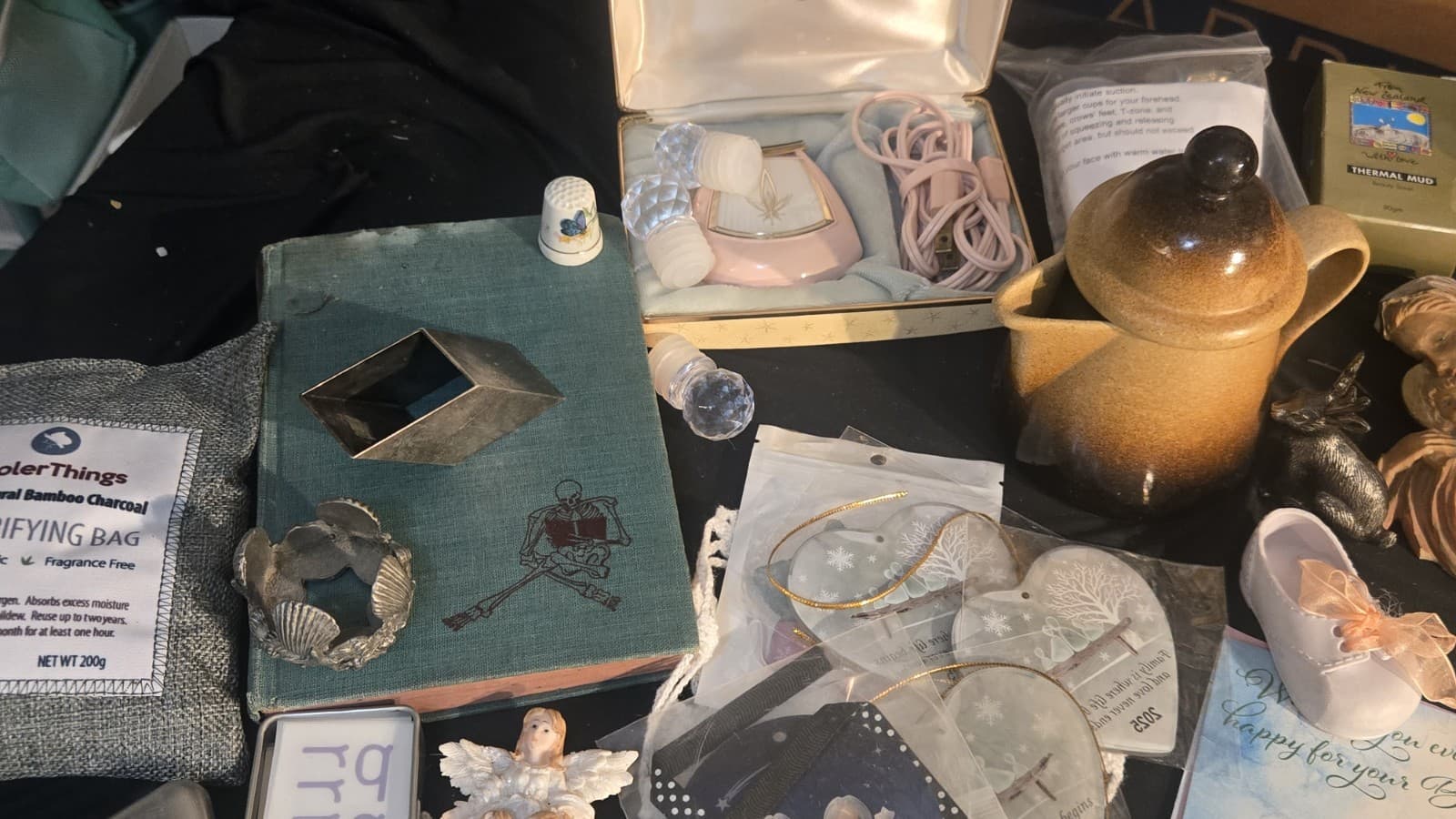 Vintage Junk Drawer Lot! Sighed Piece's Silver Crystal Jewelry - Thumbnail 5