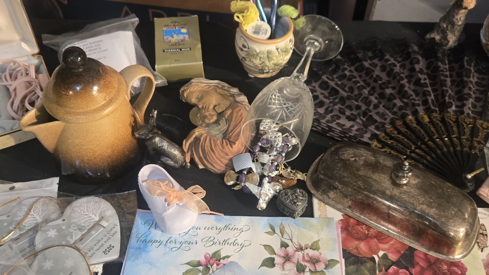 Vintage Junk Drawer Lot! Sighed Piece's Silver Crystal Jewelry - Thumbnail 3