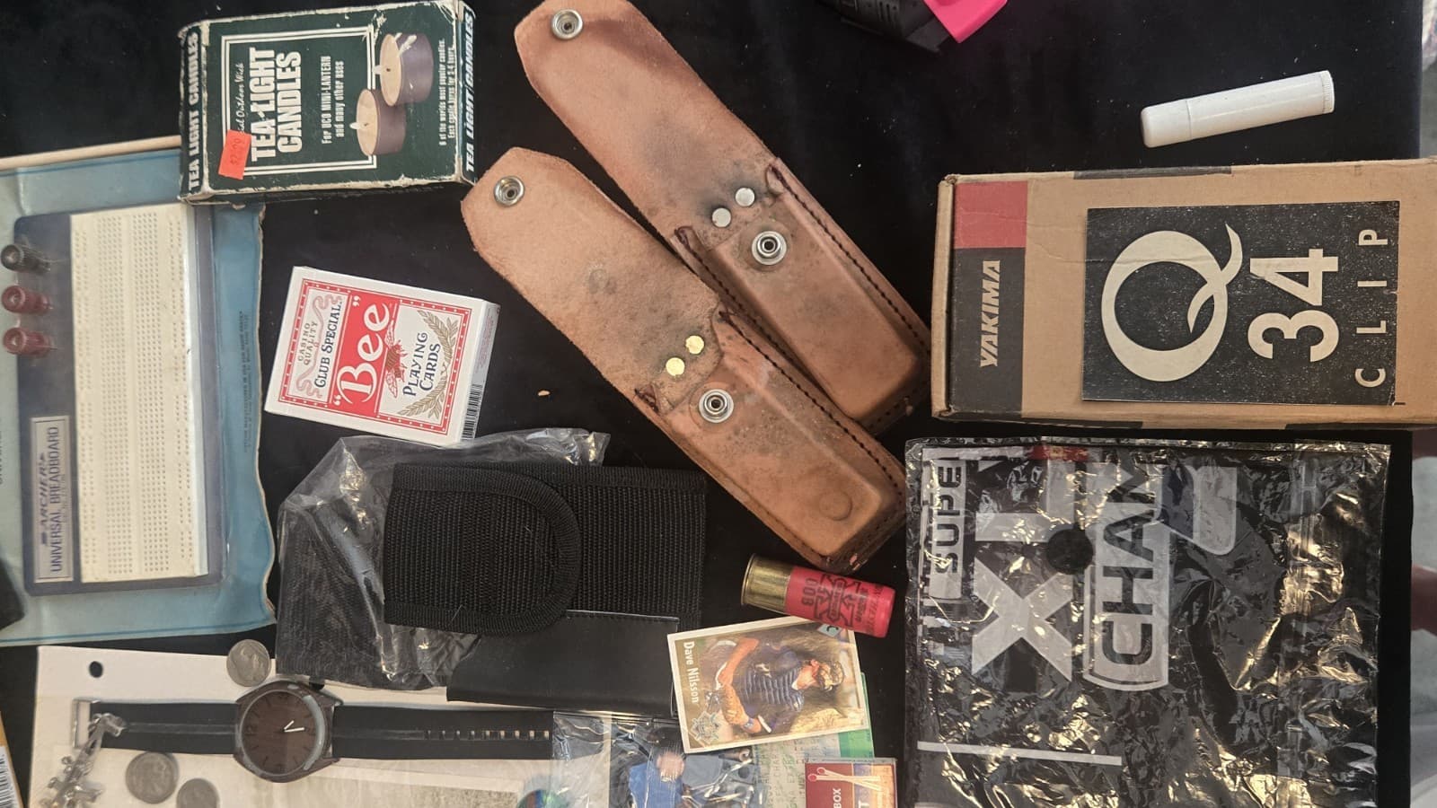 Vintage Men’s Junk Drawer Estate Lot Coins Knife LEGO Stamps Watch Tools - Thumbnail 4