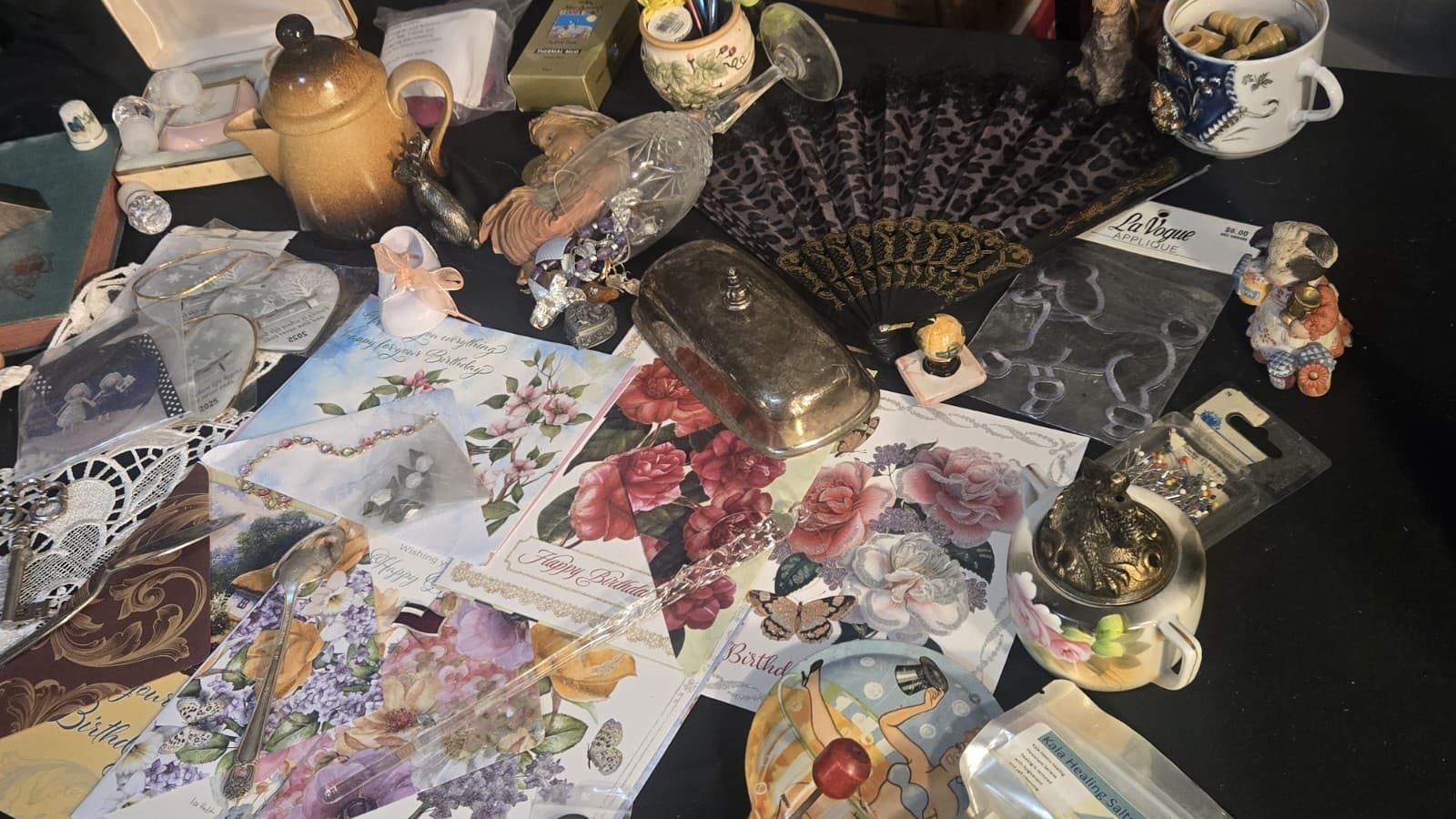 Vintage Junk Drawer Lot! Sighed Piece's Silver Crystal Jewelry - Thumbnail 2