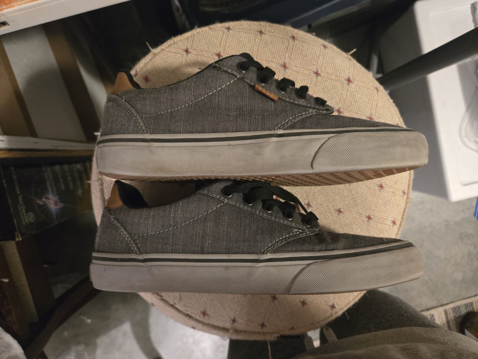 Vans Chapman Stripe Gray Black Low Top Sneakers Mens 9.5 Canvas Casual Shoes - Thumbnail 12