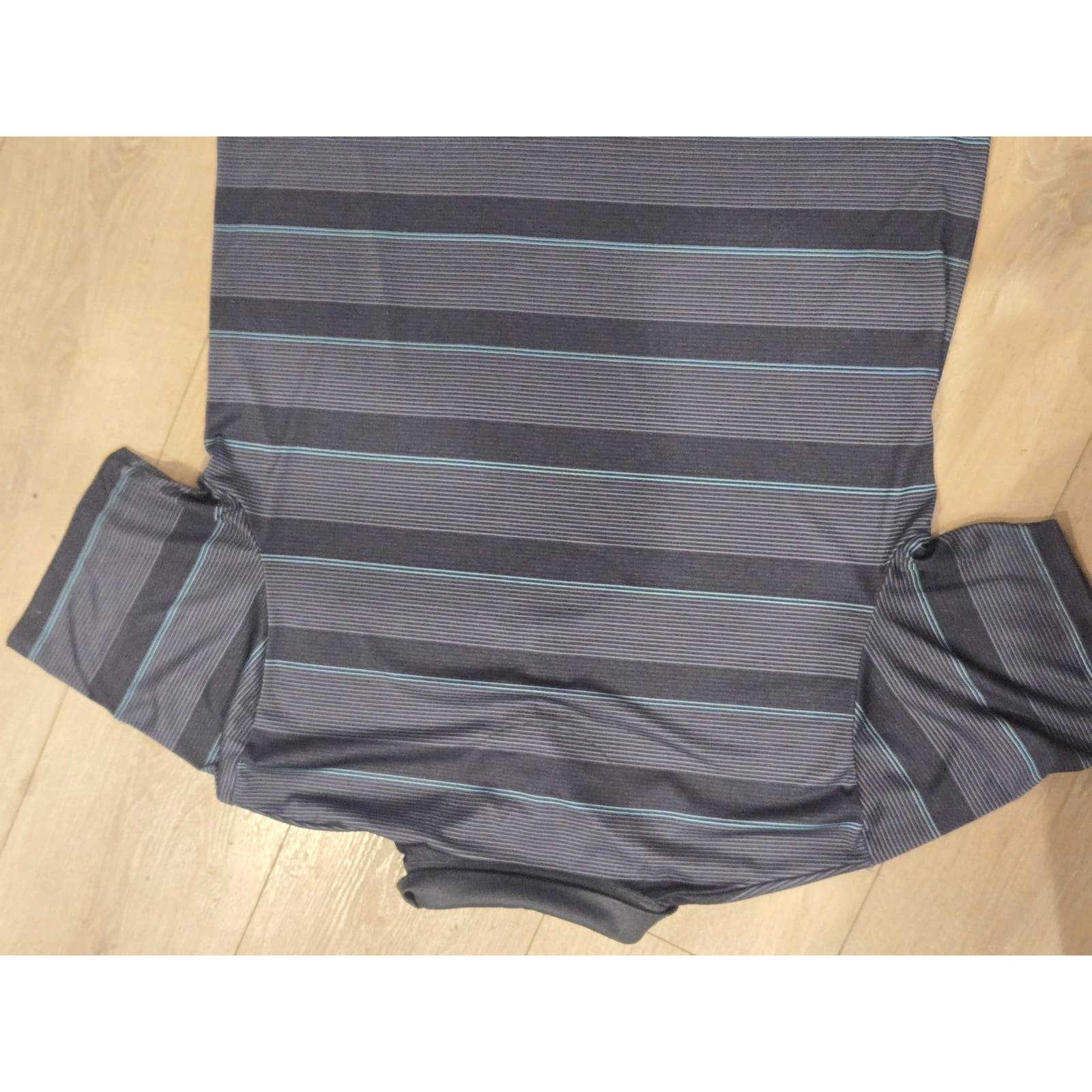 Ben Hogan Performance Polo Shirt Mens XL Gray Blue Striped Golf Short Sleeve - Thumbnail 7