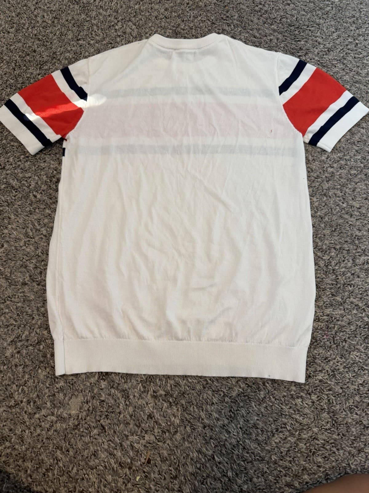 NWOT Makobi Mens Ivory Orange Black Knit Top S - Thumbnail 3