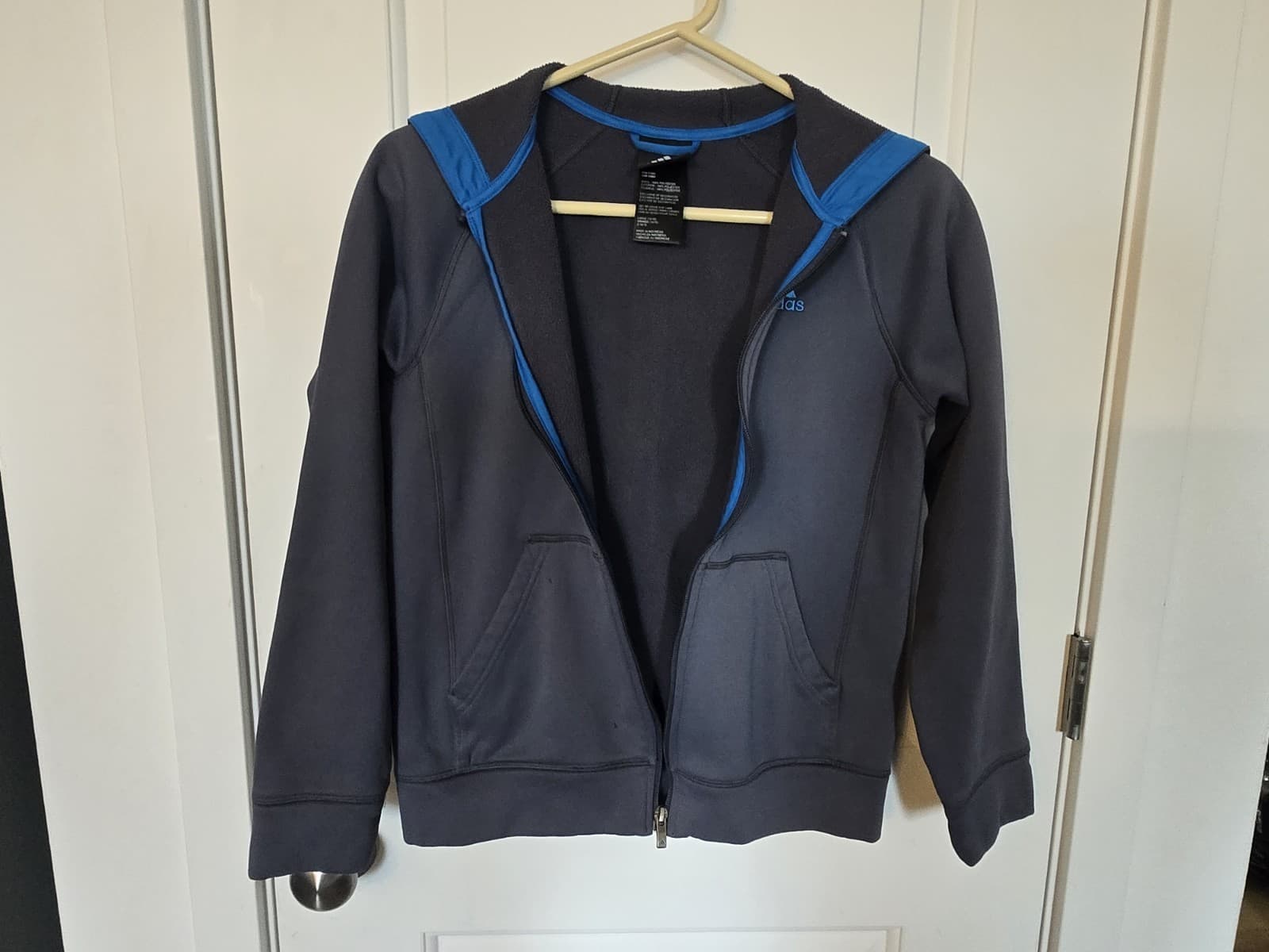 Adidas Big Boys Hoodie Full Zip Large (14/16) Fleece Lined Long Sleeve Pockets - Thumbnail 12