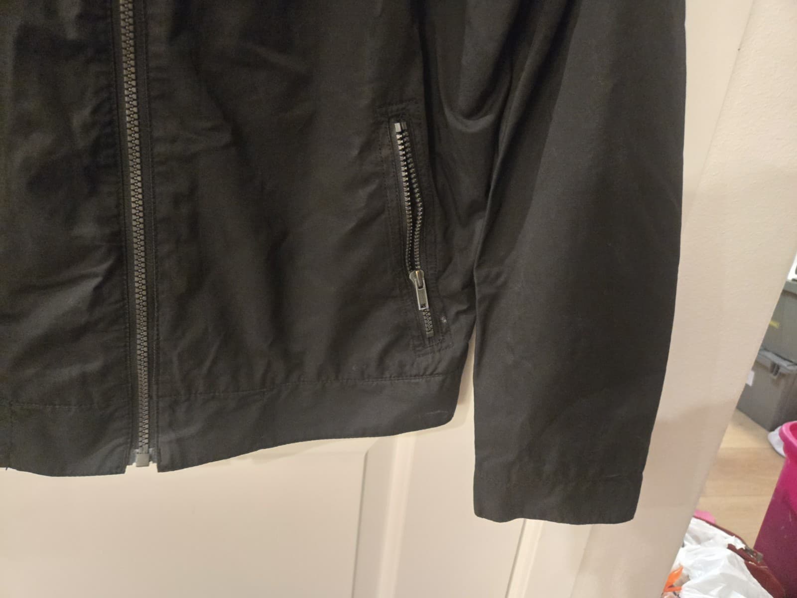 Calvin Klein Jeans Mens Large Black Zip Up Jacket Lightweight - Thumbnail 3