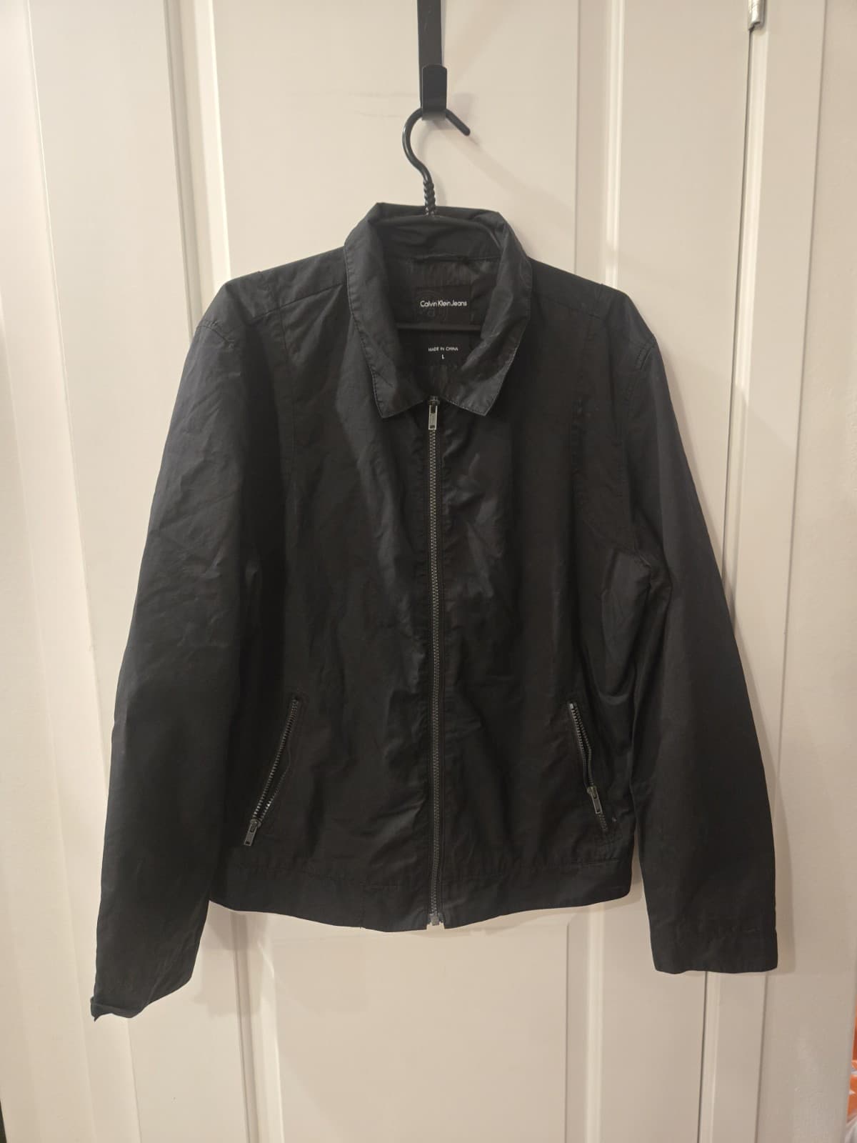 Calvin Klein Jeans Mens Large Black Zip Up Jacket Lightweight - Thumbnail 5