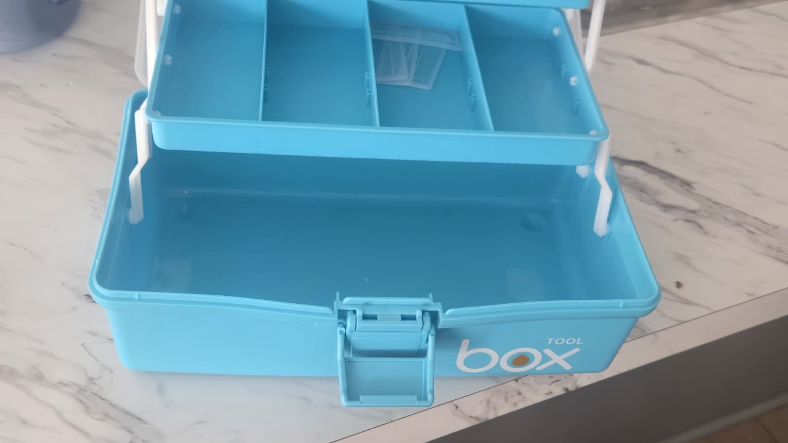 3-Layer Clear Plastic Dividing Storage Box Craft Organizer and Storage with A... - Thumbnail 5
