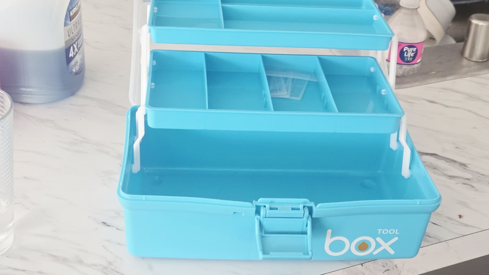 3-Layer Clear Plastic Dividing Storage Box Craft Organizer and Storage with A... - Thumbnail 8