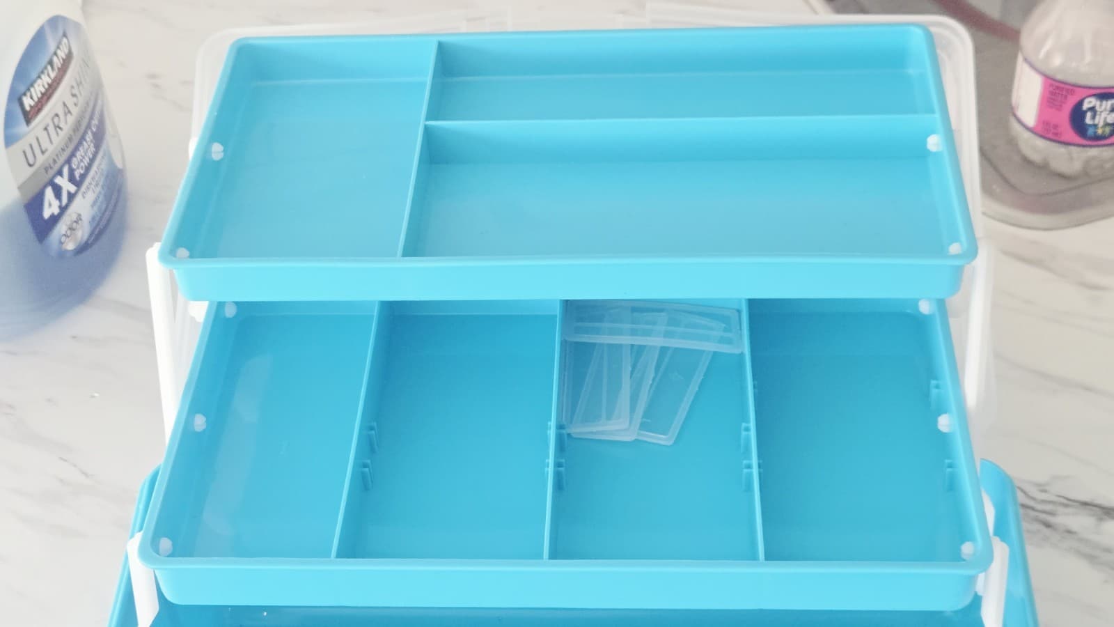 3-Layer Clear Plastic Dividing Storage Box Craft Organizer and Storage with A... - Thumbnail 10