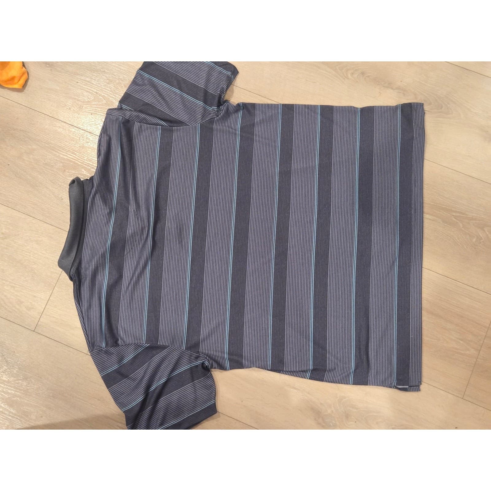 Ben Hogan Performance Polo Shirt Mens XL Gray Blue Striped Golf Short Sleeve - Thumbnail 6