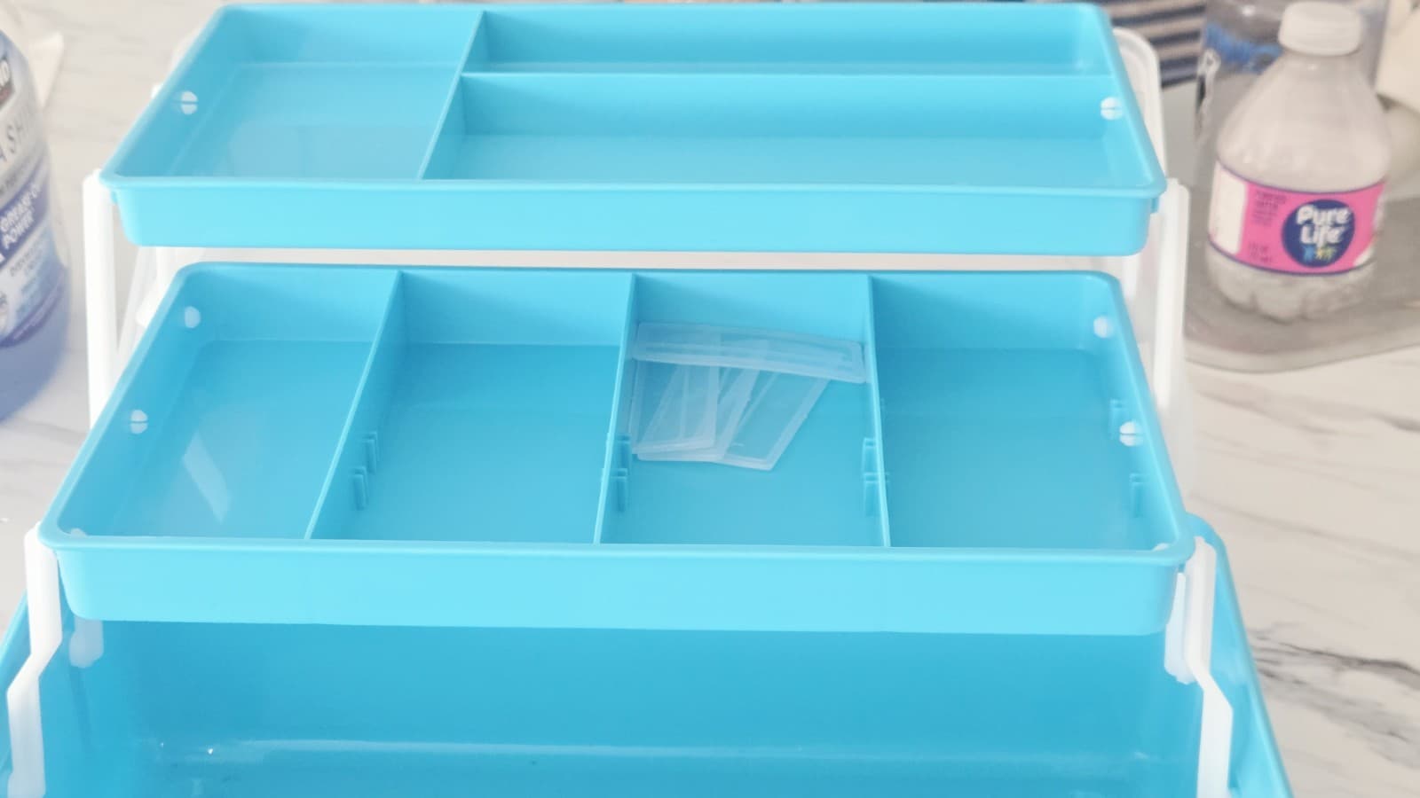 3-Layer Clear Plastic Dividing Storage Box Craft Organizer and Storage with A... - Thumbnail 9