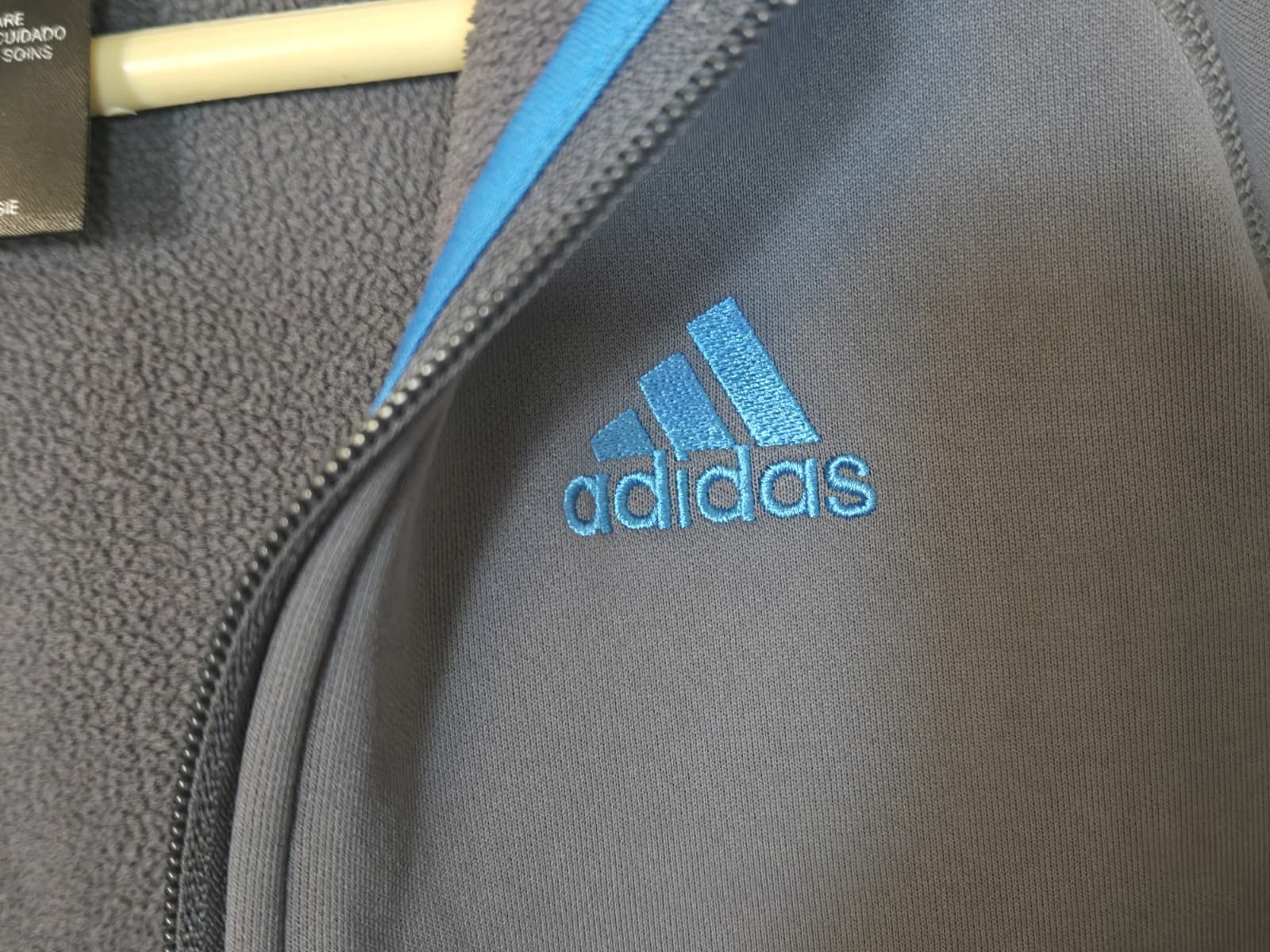 Adidas Big Boys Hoodie Full Zip Large (14/16) Fleece Lined Long Sleeve Pockets - Thumbnail 7
