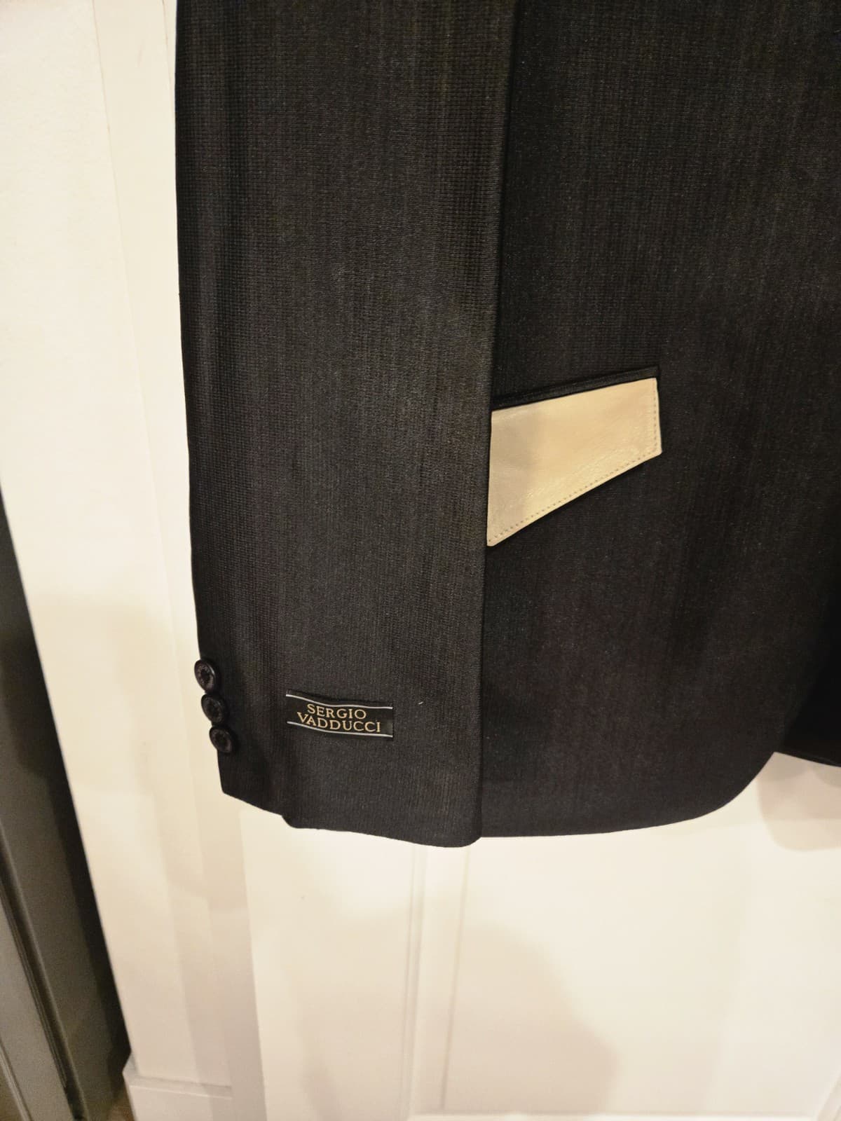Sergio Vaducci Vintage Western Blazer Mens XL Black Tan Suit Jacket - Thumbnail 3