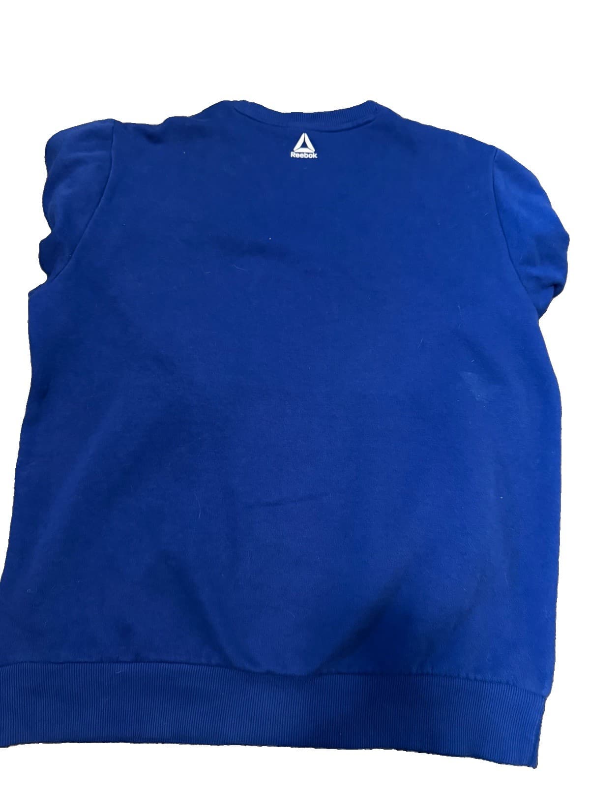 Reebok Men's Logo Crewneck Sweatshirt Blue White Cotton Blend Sz L - VGC! - Thumbnail 3