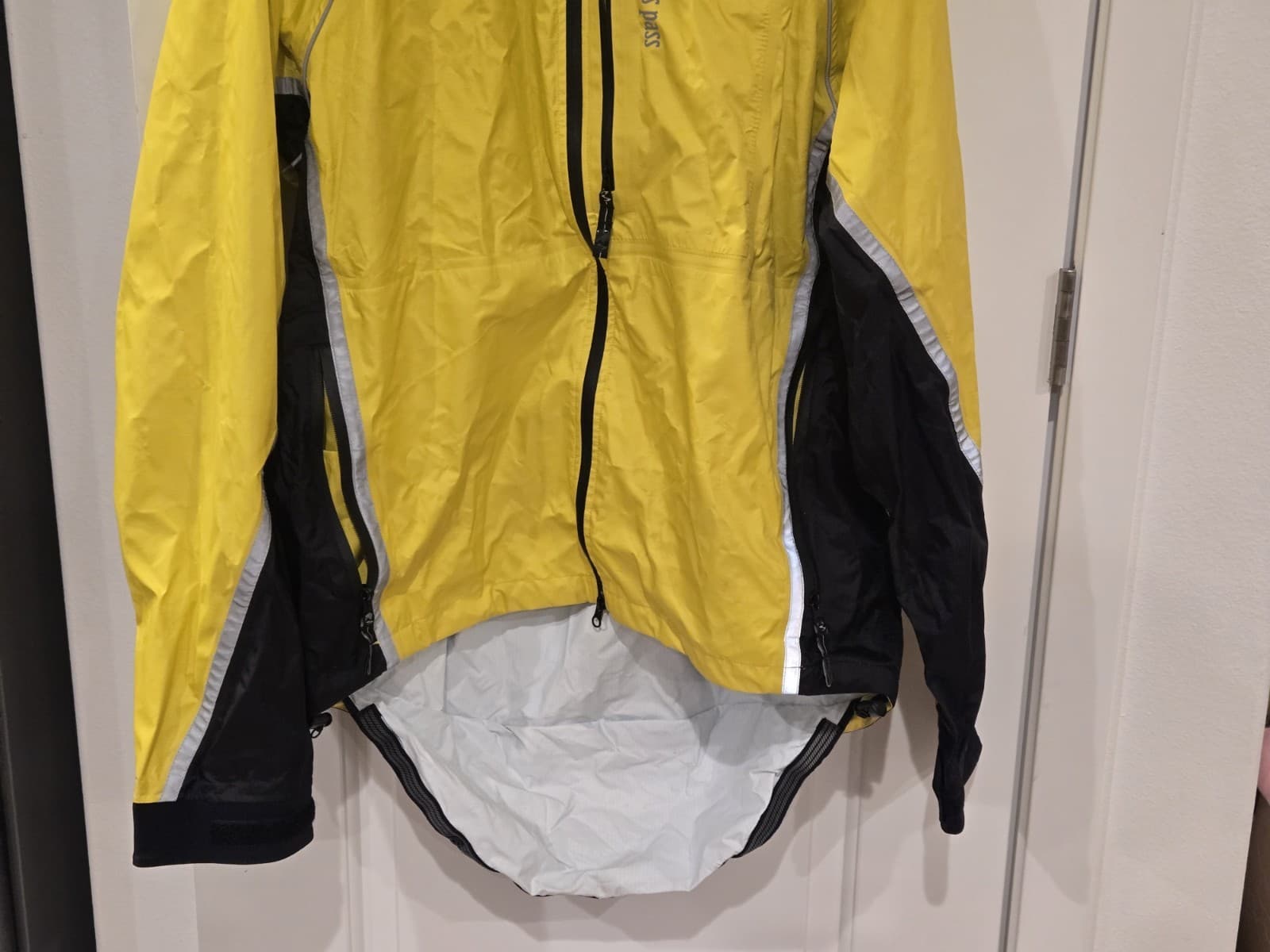 Shower Pass Mens Large Cycling Jacket Yellow Black Hooded Windbreaker Reflective - Thumbnail 9