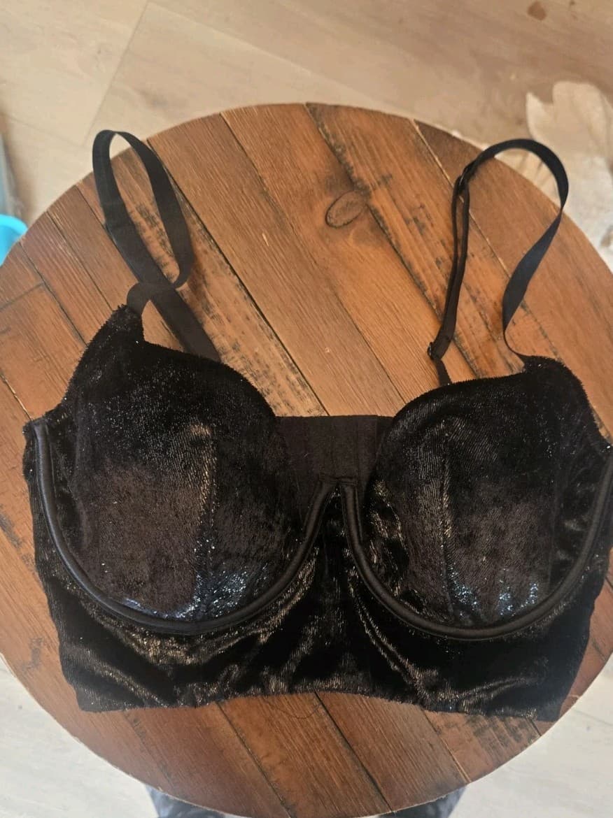 Victoria’s Secret Very Sexy Balconet Bra 36C Black Shimmer Metallic Underwire... - Thumbnail 3