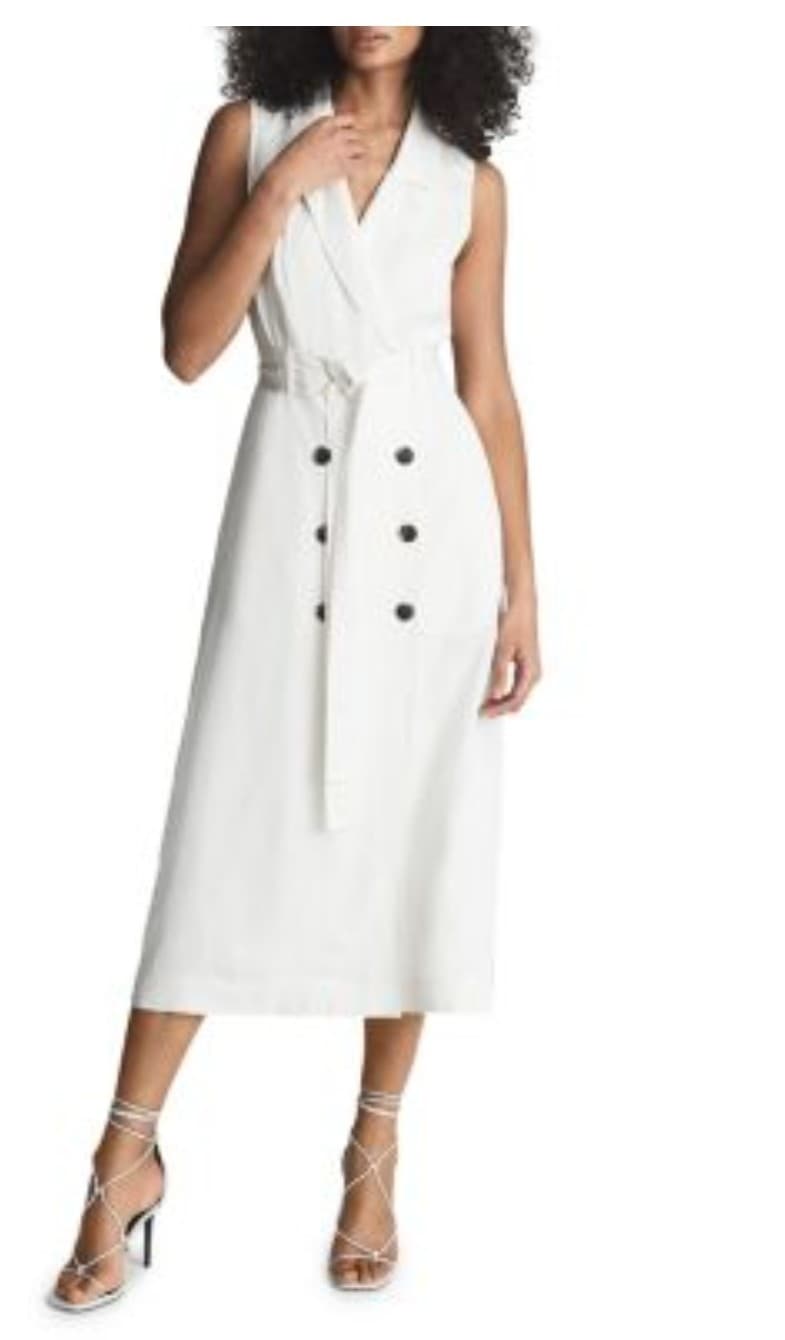 Elie Tahari Off White Sleeveless Blazer Dress Double Breasted NWT Size 6 $395