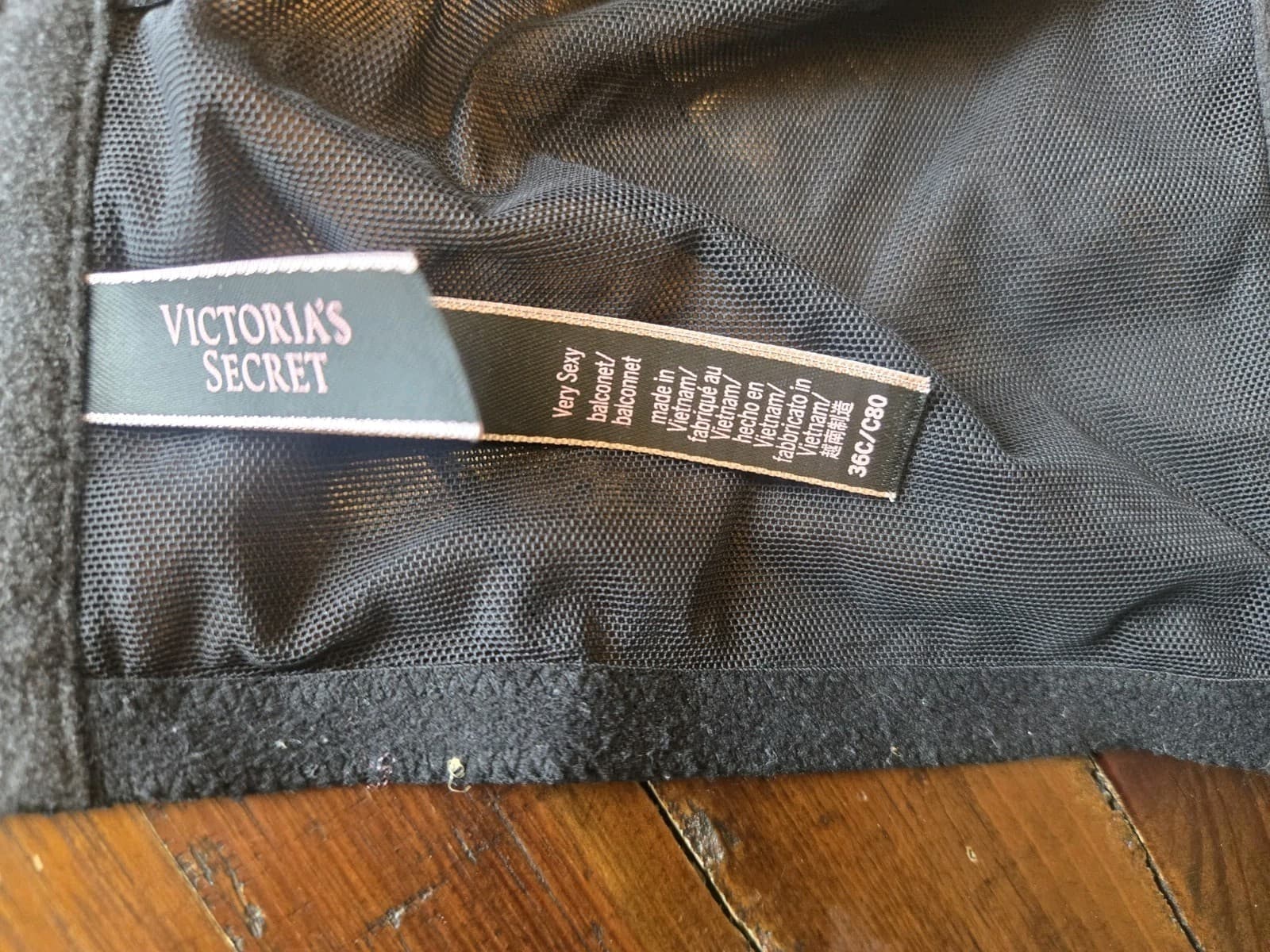 Victoria’s Secret Very Sexy Balconet Bra 36C Black Shimmer Metallic Underwire... - Thumbnail 8