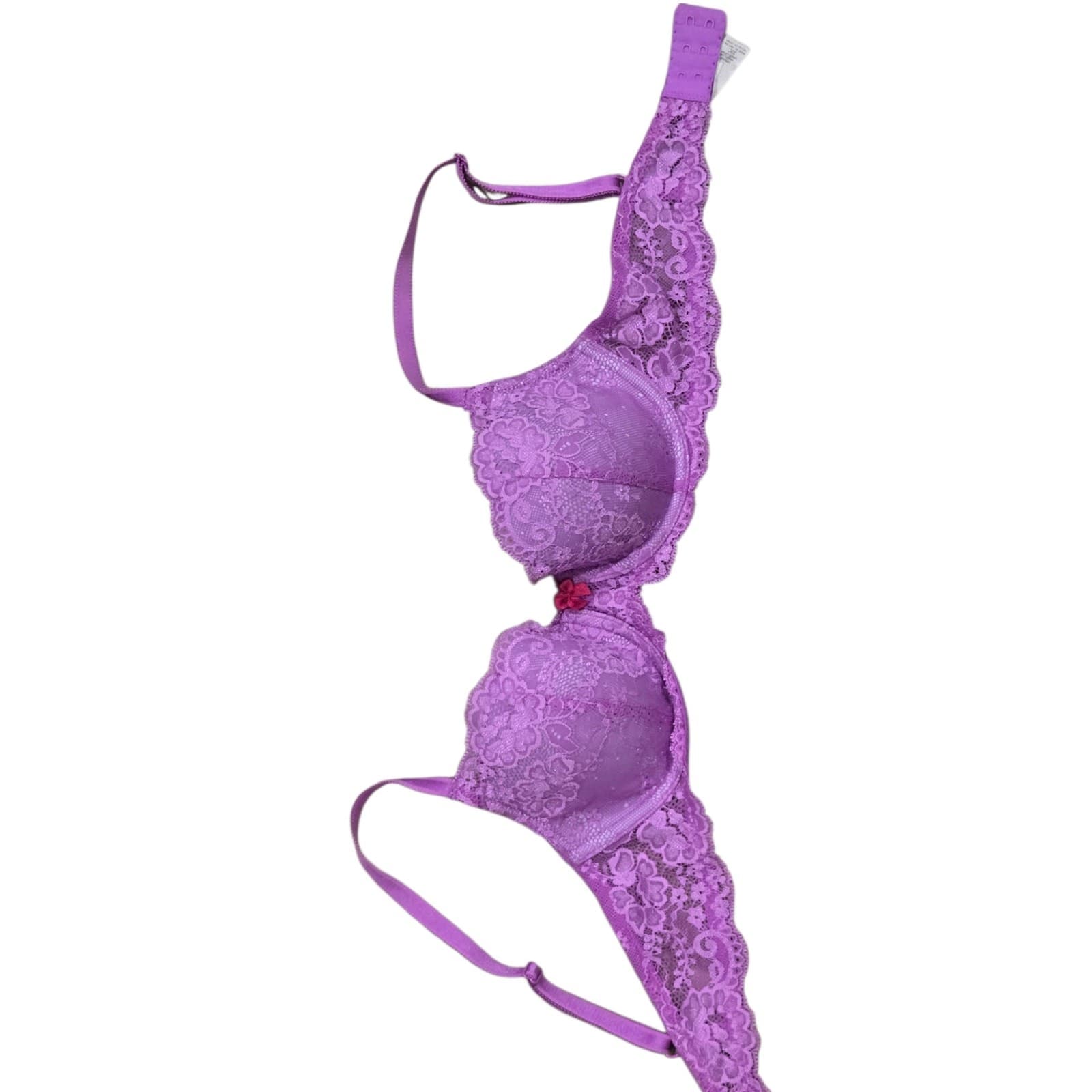 Victoria Secret Dream Angels Bra 32C Pink Lace Underwire Padded - Thumbnail 5
