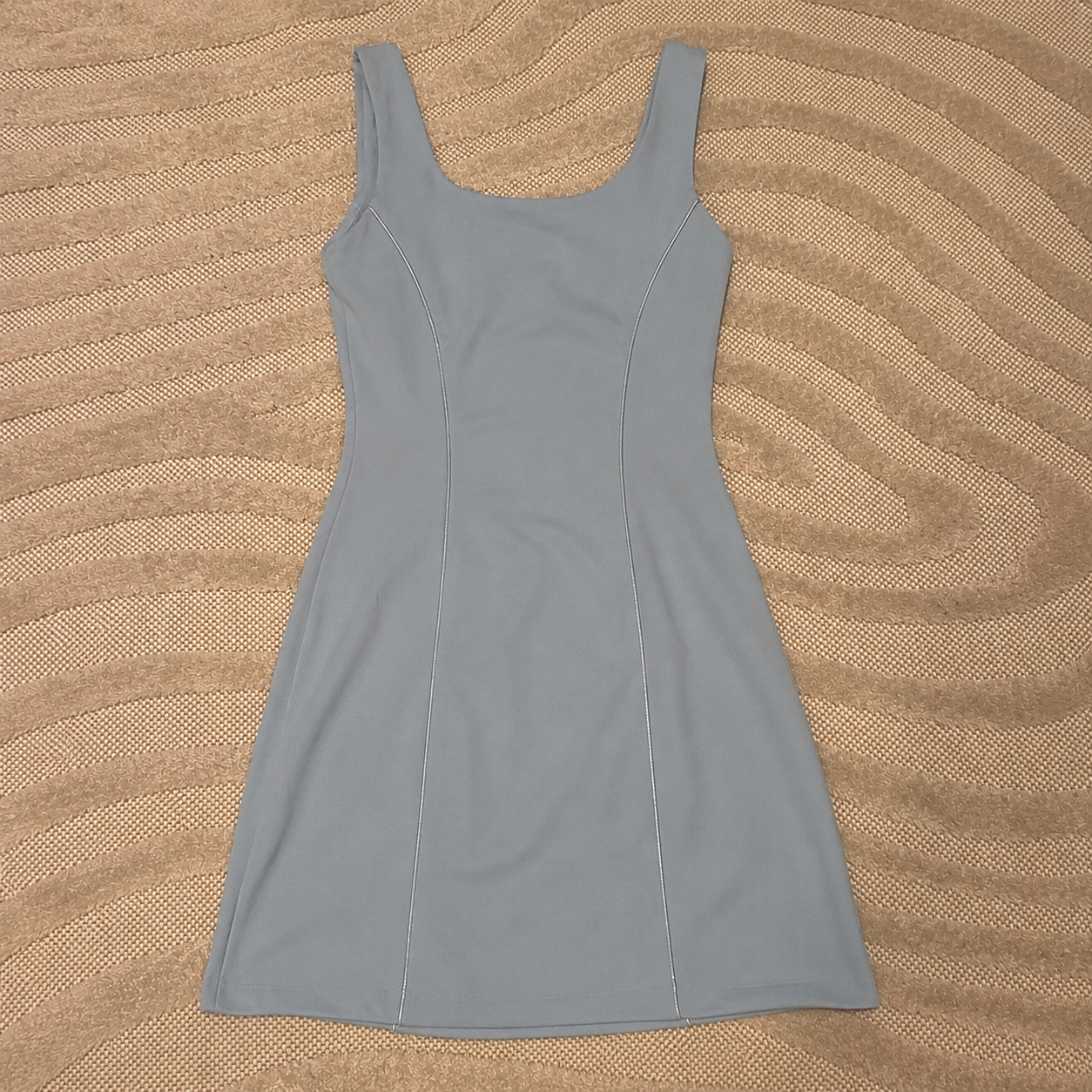 Blue Sleeveless Sheath Dress - Thumbnail 3