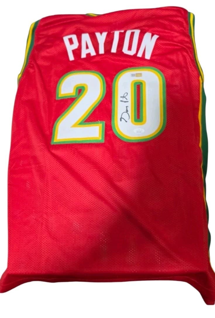 Gary Payton Autographed/Signed Jersey JSA COA Red Custom Jersey - Thumbnail 2