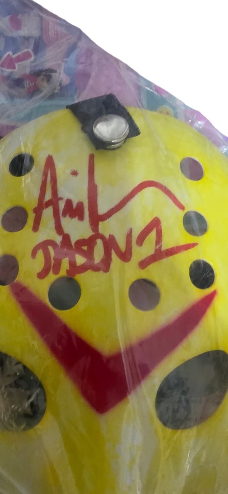 Ari Lehman Signed Jason Voorhees Yellow Hockey Mask Friday The 13 Quote JSA COA - Thumbnail 2