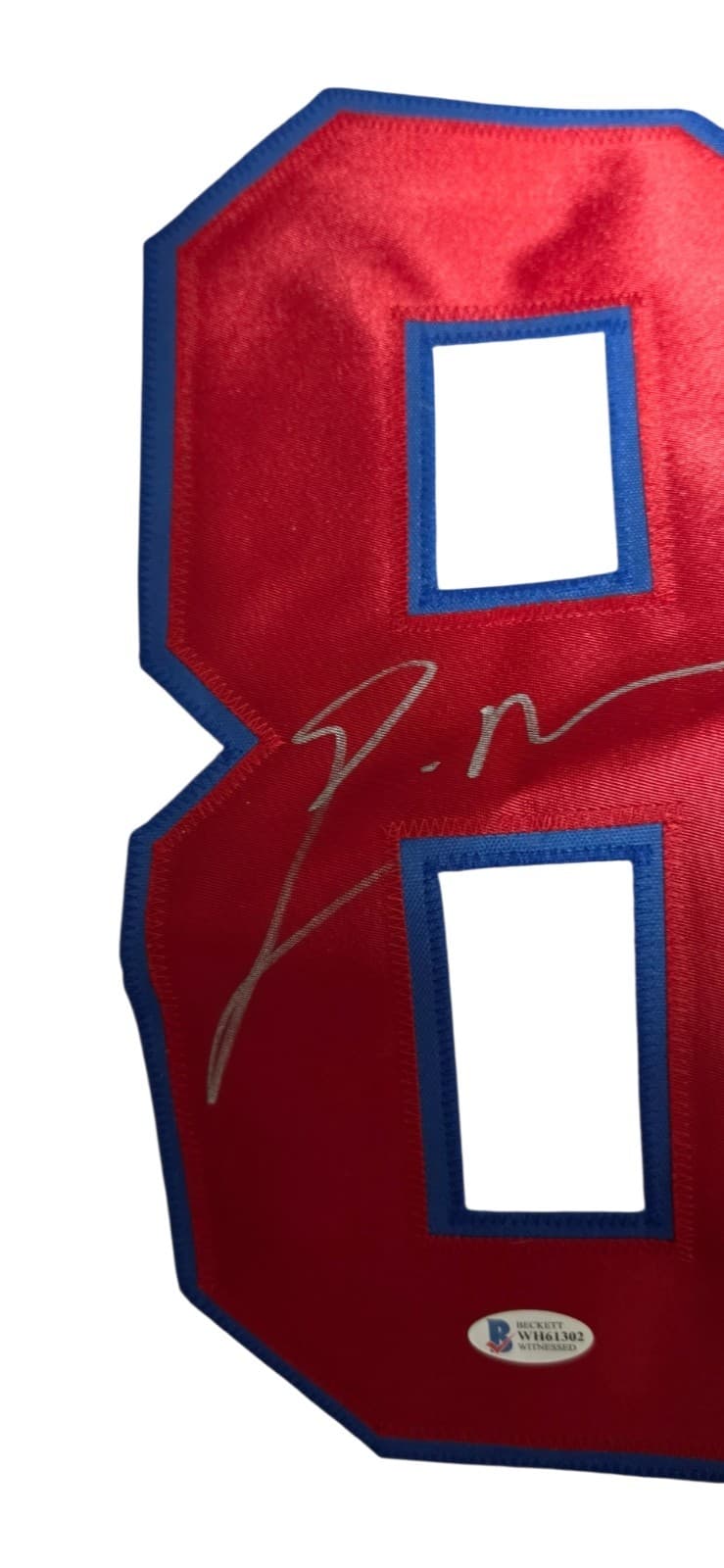 Eric Moulds Autographed White Pro Style Jersey W/ Insc- Beckett W *Silver - Thumbnail 4