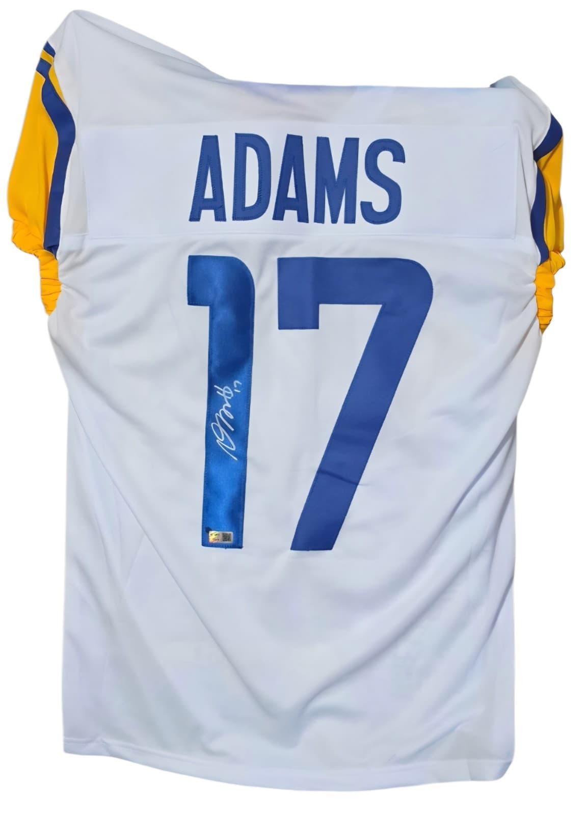 Davante Adams Signed Custom White Jersey Los Angeles Rams - Thumbnail 3