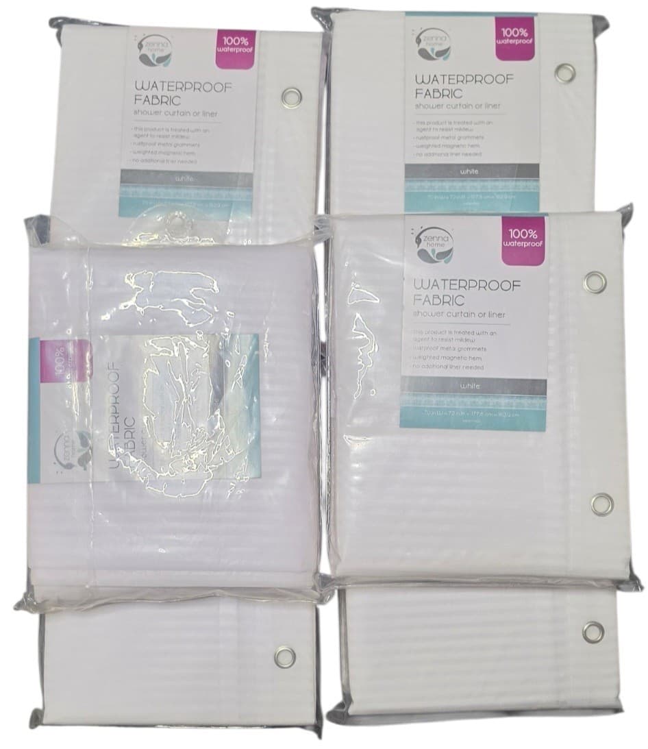 Zenna Home Waterproof Fabric Cotton Curtain Or Liner White 70”x72” 🆕 - Thumbnail 2
