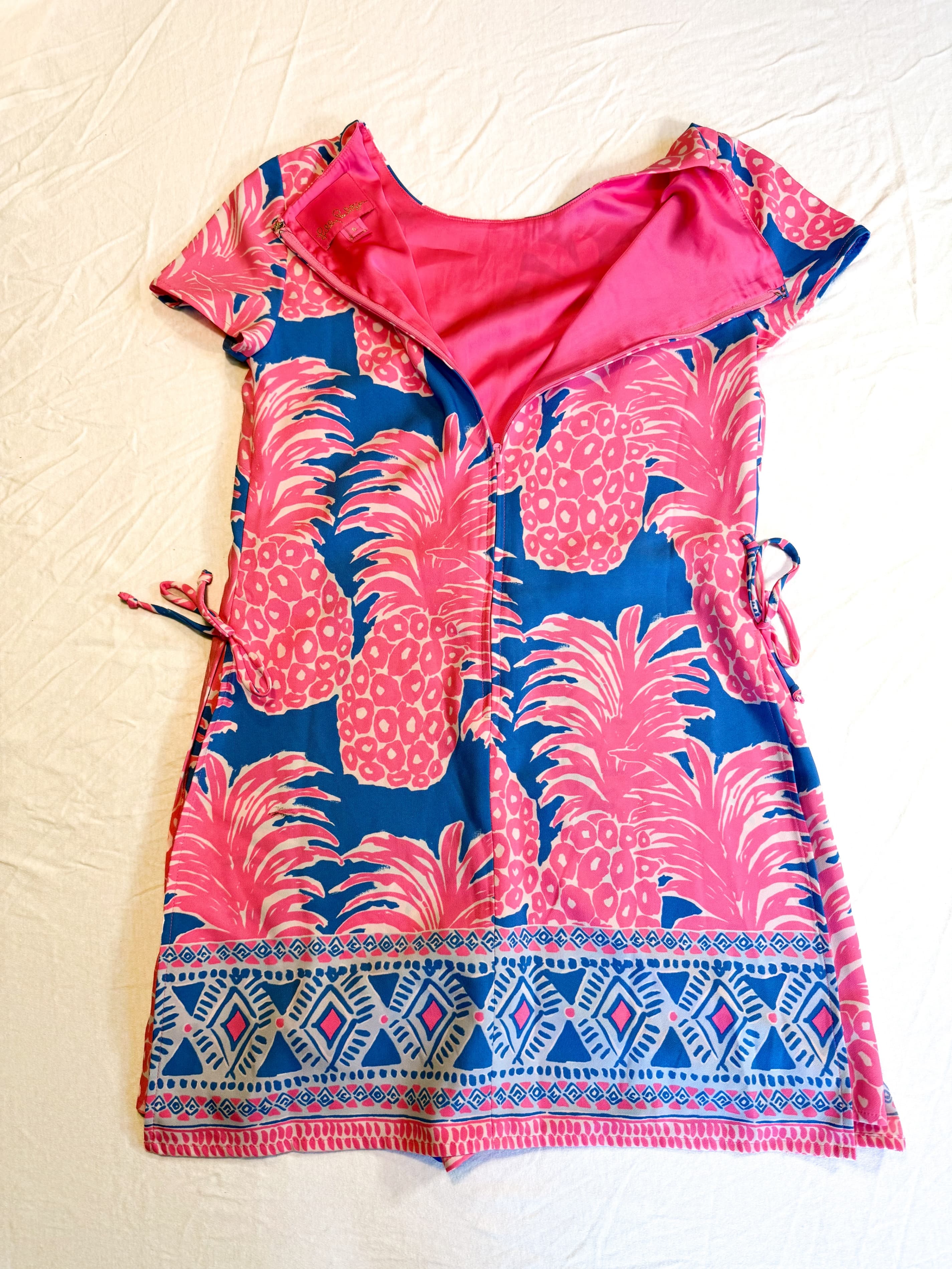 Lilly Pulitzer Blanca Stretch Romper Dress Womens Size 0 Tropical Pineapple - Thumbnail 5
