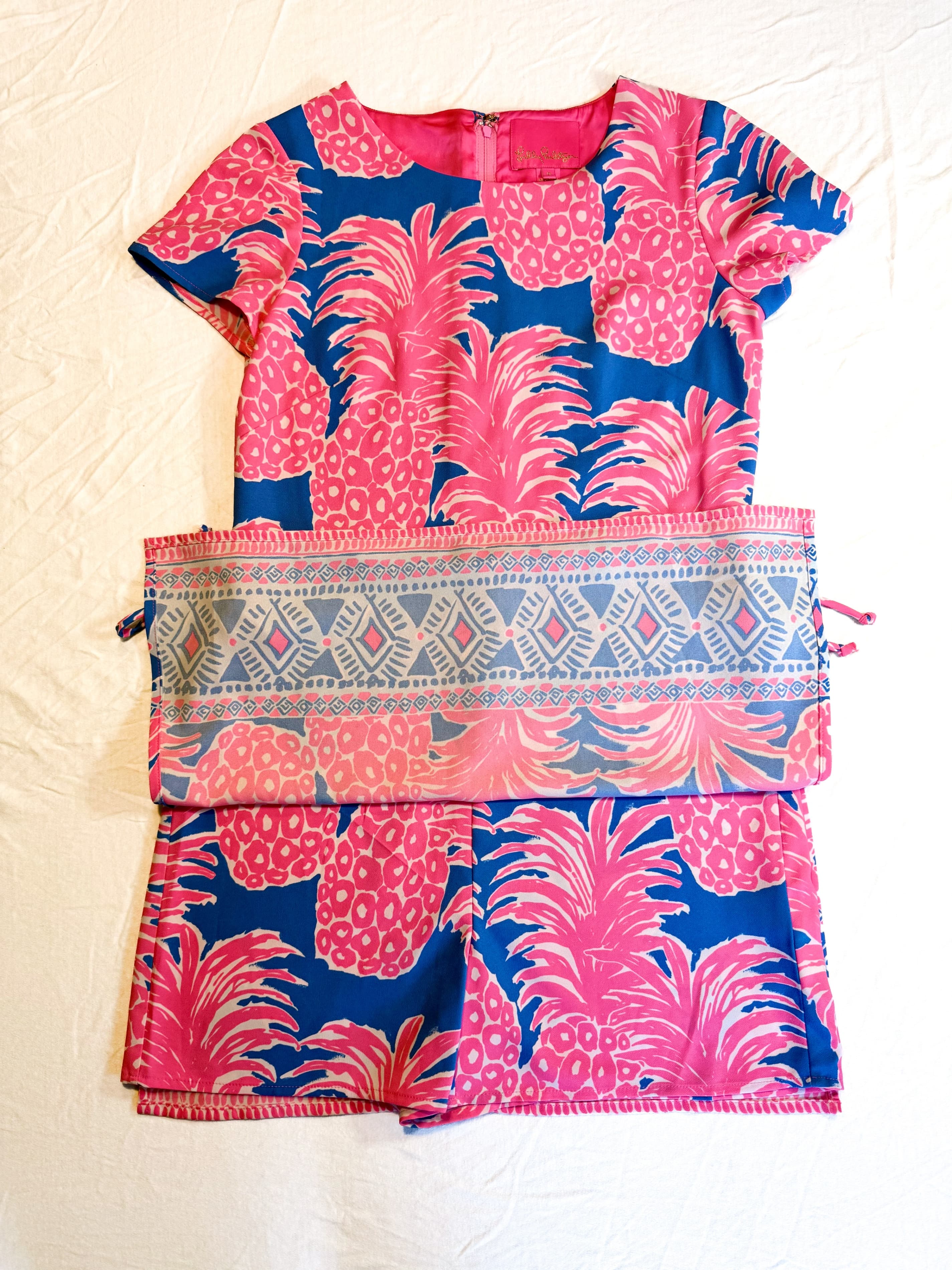 Lilly Pulitzer Blanca Stretch Romper Dress Womens Size 0 Tropical Pineapple - Thumbnail 7