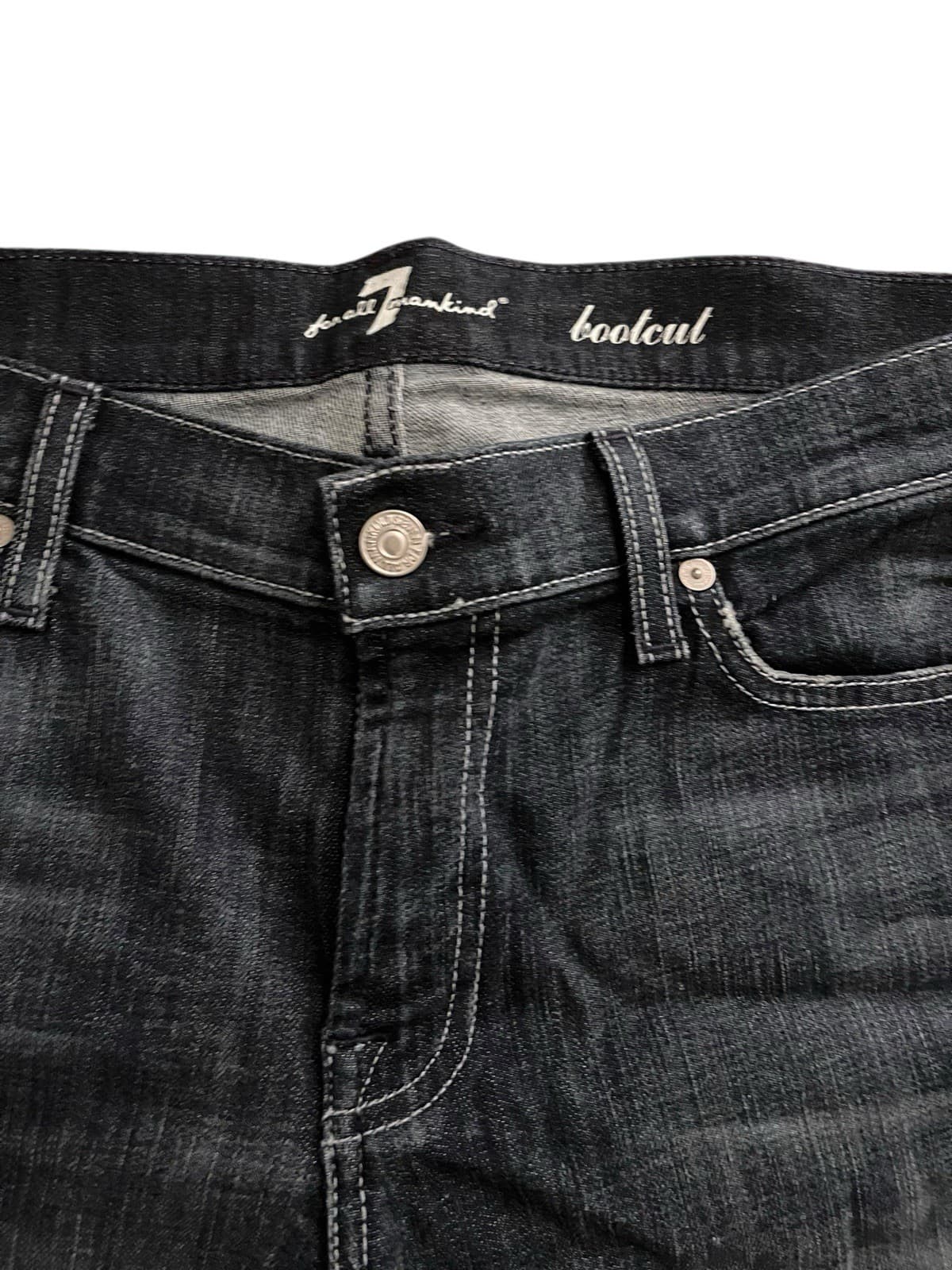 7 Seven For All Mankind Seven Bootcut Button Fly Dark Blue Denim Jeans NWT 32 - Thumbnail 3