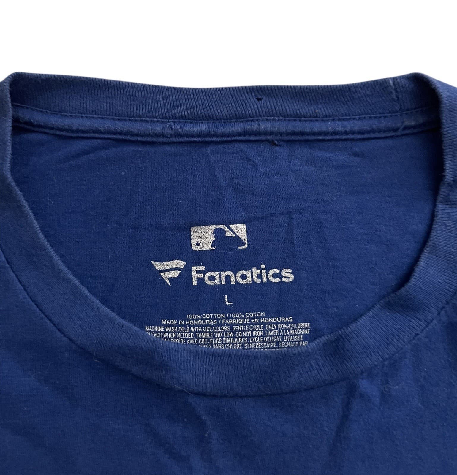 Fanatics Oakland Athletics A's Baseball Throwback T Shirt Size L Blue & Yellow - Thumbnail 3