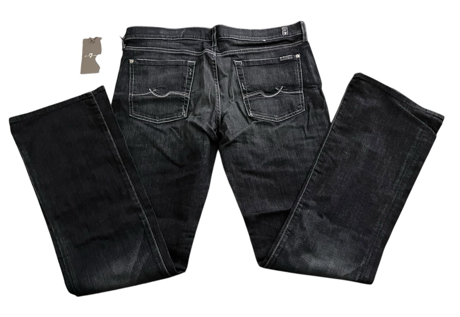 7 Seven For All Mankind Seven Bootcut Button Fly Dark Blue Denim Jeans NWT 32 - Thumbnail 6