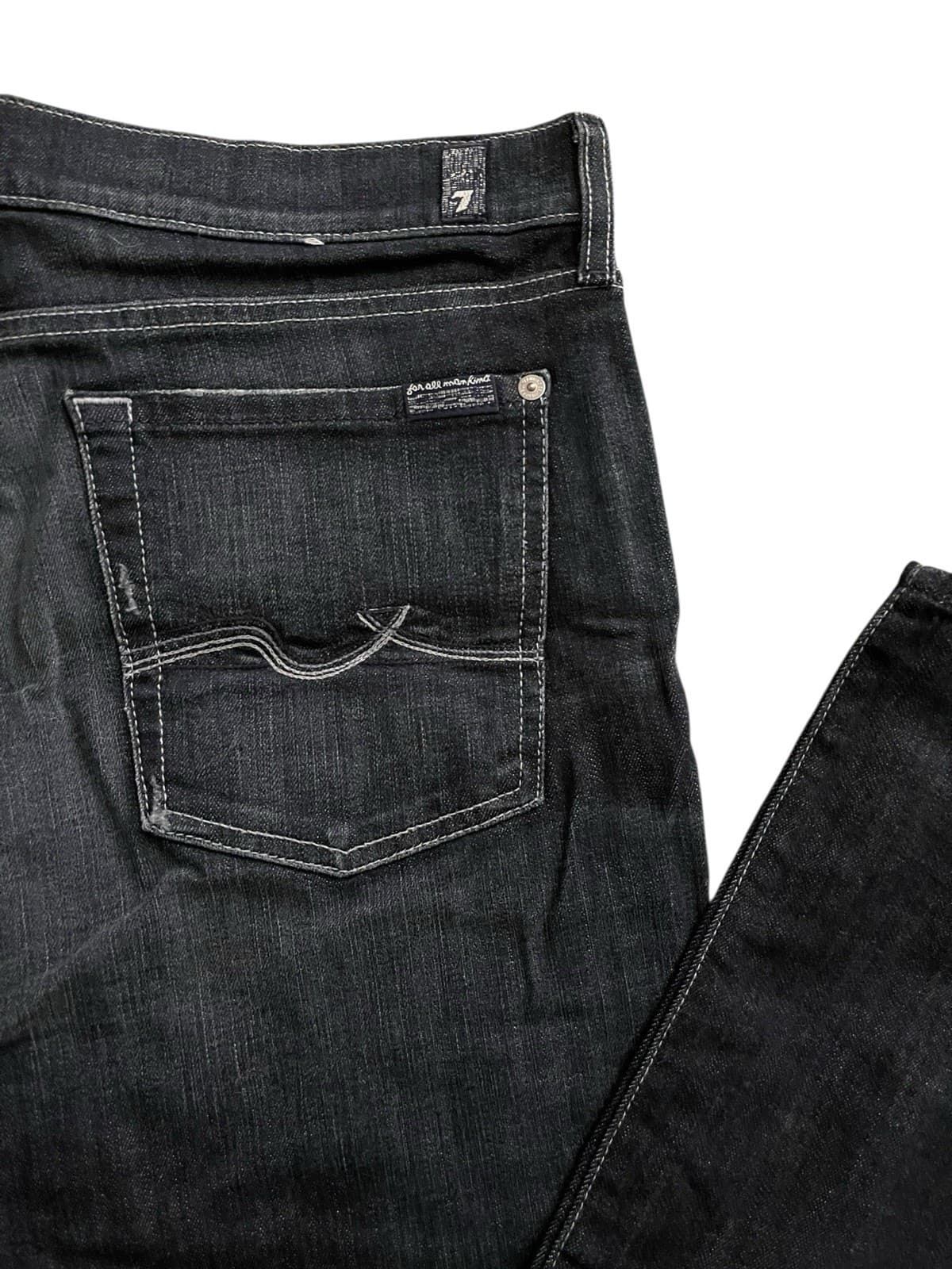 7 Seven For All Mankind Seven Bootcut Button Fly Dark Blue Denim Jeans NWT 32 - Thumbnail 7