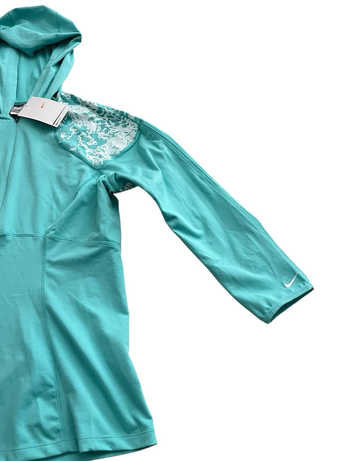 Nike Fit Dry Women's Green Half Zip Hooded Pullover - Size L (12-14) New - Thumbnail 2