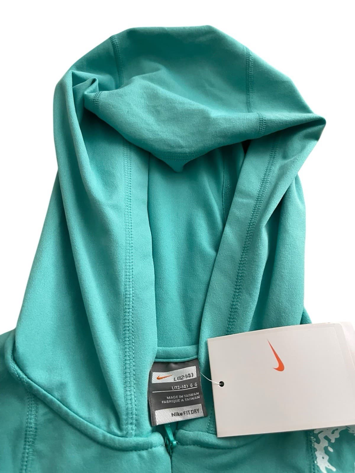 Nike Fit Dry Women's Green Half Zip Hooded Pullover - Size L (12-14) New - Thumbnail 5