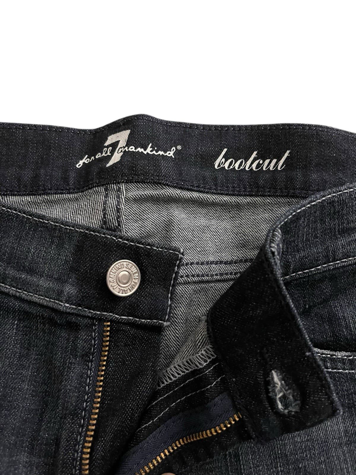 7 Seven For All Mankind Seven Bootcut Button Fly Dark Blue Denim Jeans NWT 32 - Thumbnail 4