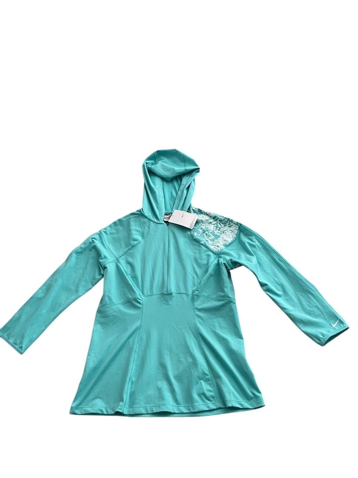 Nike Fit Dry Women's Green Half Zip Hooded Pullover - Size L (12-14) New - Thumbnail 7