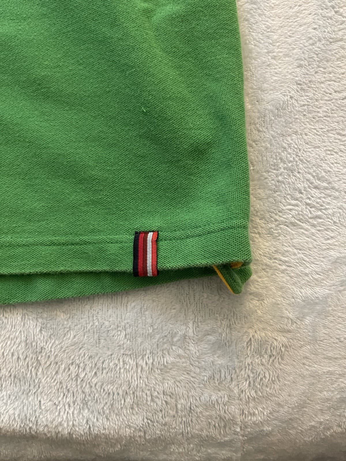 Y2K Coogi Green Polo Shirt With Stripped Collar Streetwear Short Sleeve 3XL Rare - Thumbnail 4