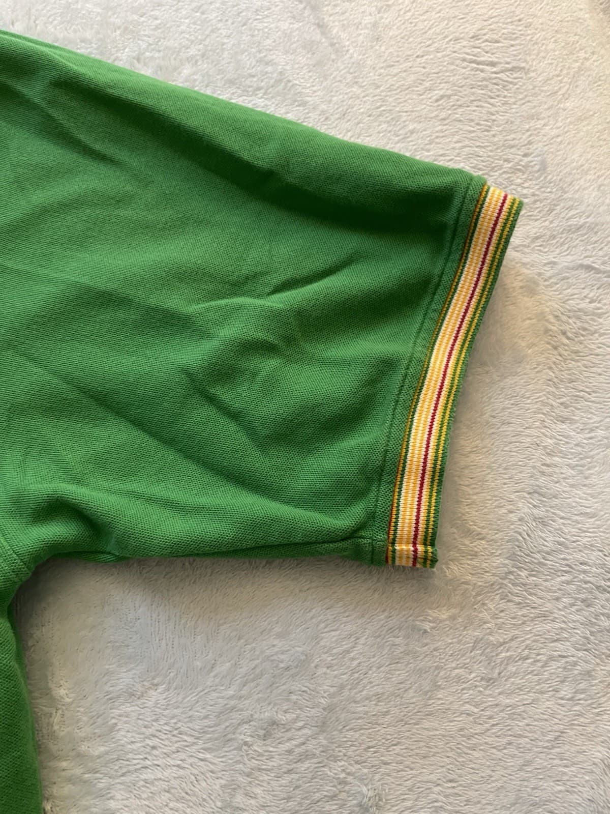Y2K Coogi Green Polo Shirt With Stripped Collar Streetwear Short Sleeve 3XL Rare - Thumbnail 5