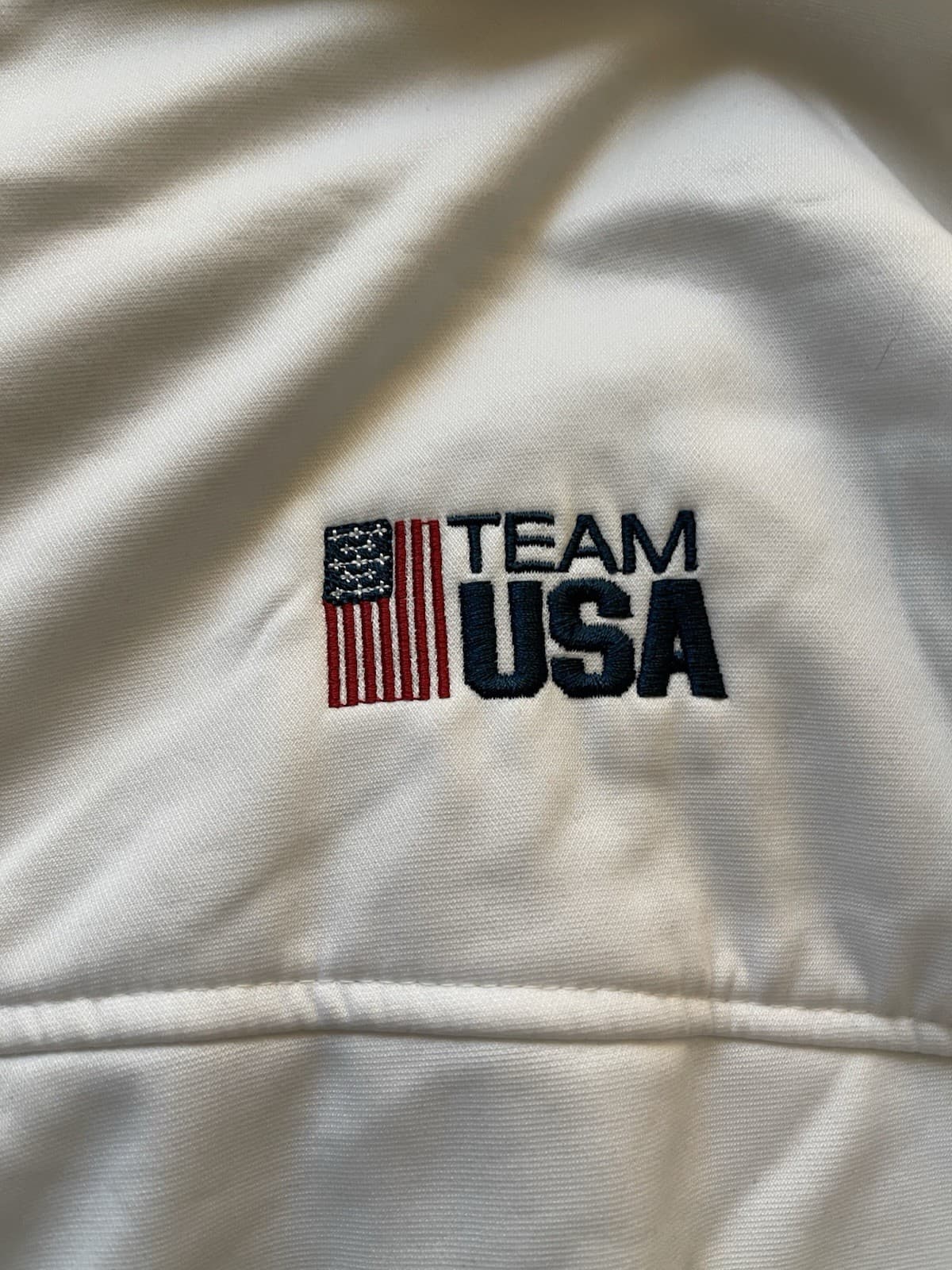 Team USA Track Jacket Extra Large XL Olympic Committee White Full Zip Vintage M4 - Thumbnail 3
