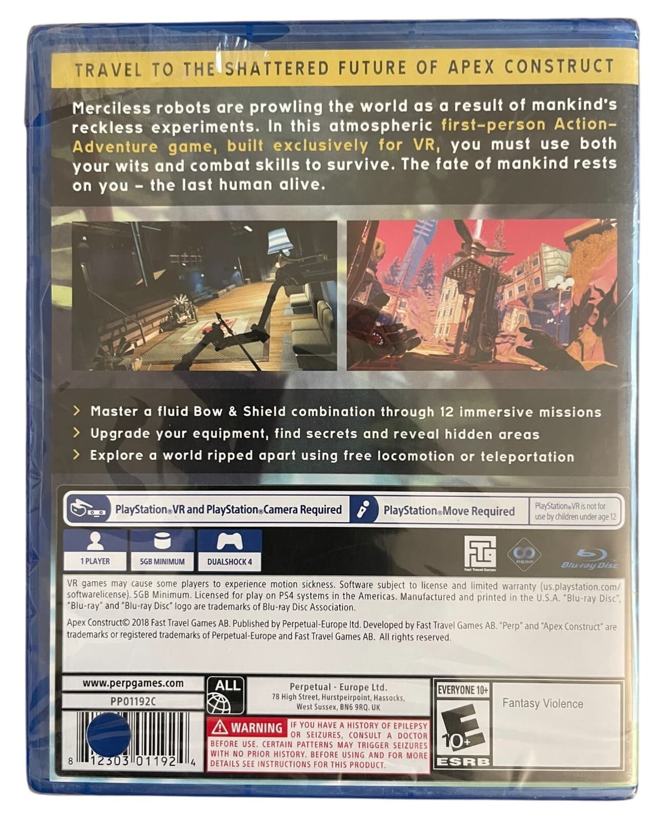 Apex Construct: VR - Sony PlayStation 4 ( 1 Player ). New & Sealed - Thumbnail 2