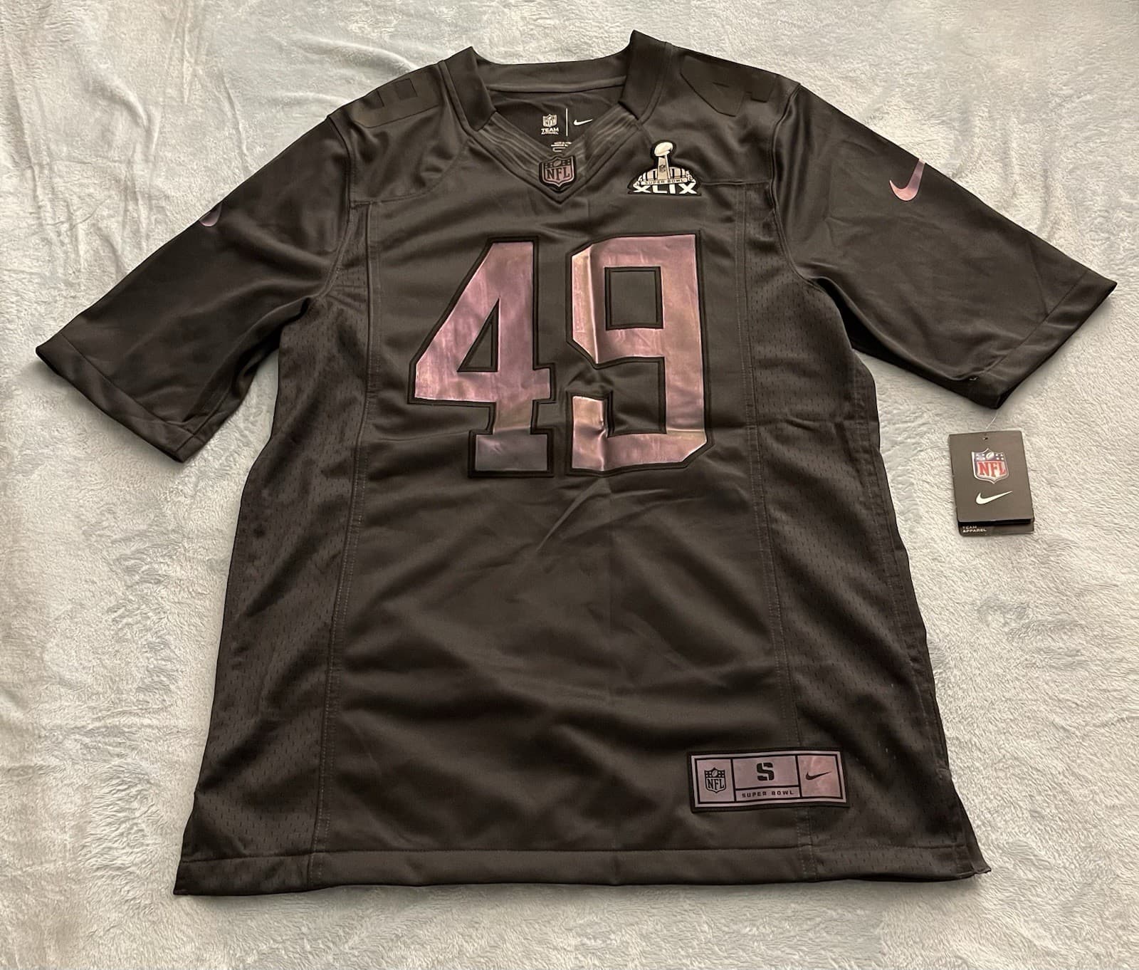 Nike NFL Superbowl XLIX 49 Limited Edition Dark Grey Commemorative Jersey Small