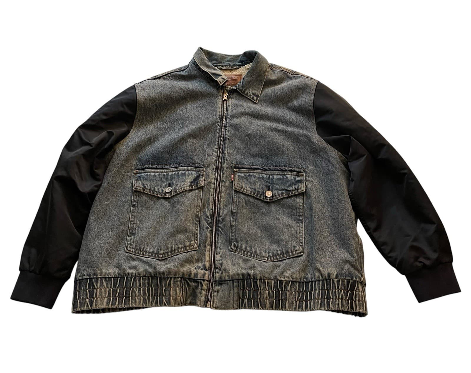 Levis Big E Denim Bomber Jean Jacket Sherpa Zip Up Trucker Mens XXL