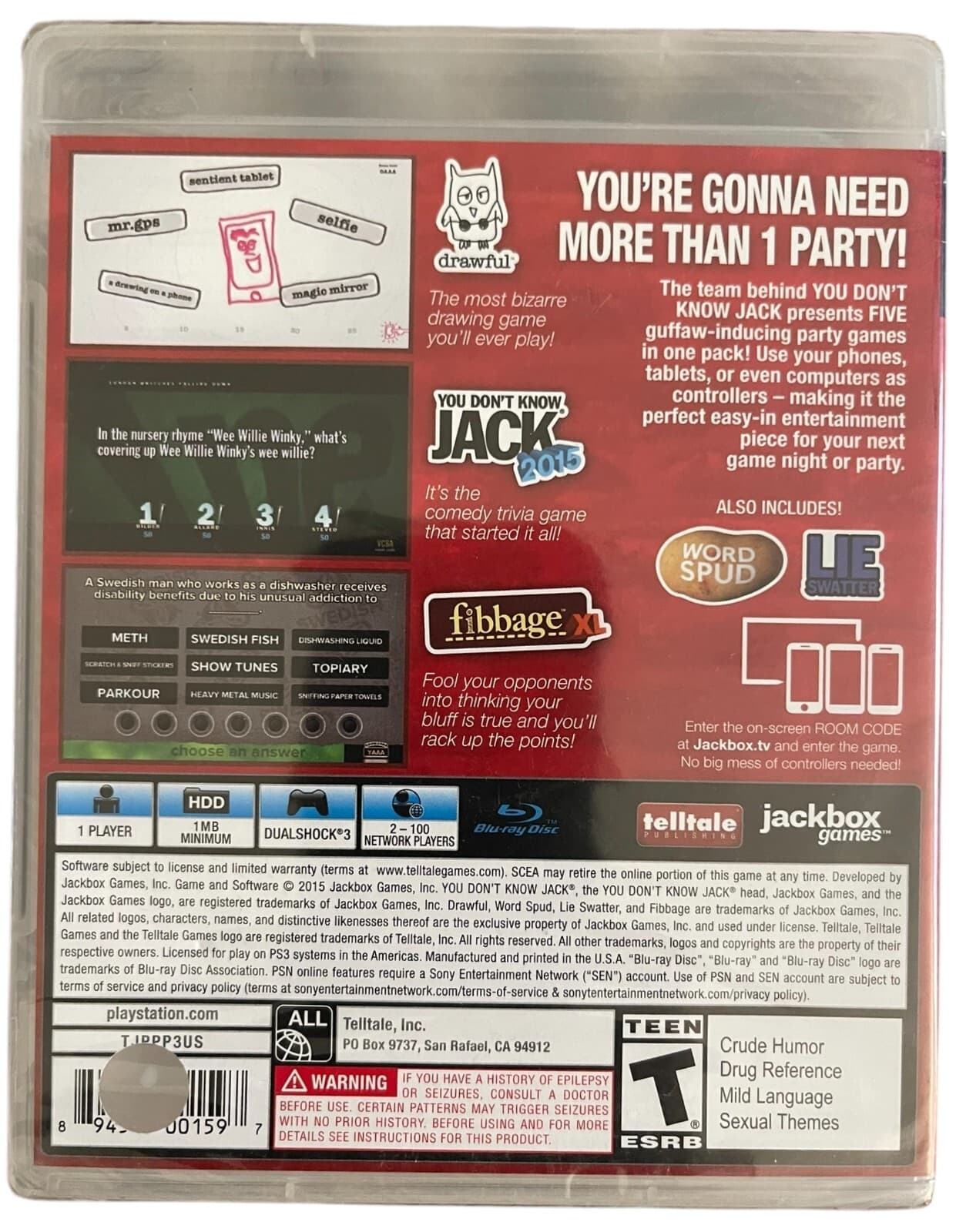 The Jackbox Party Pack - PS3 Game -Sony PlayStation 3. New & Sealed - Thumbnail 2
