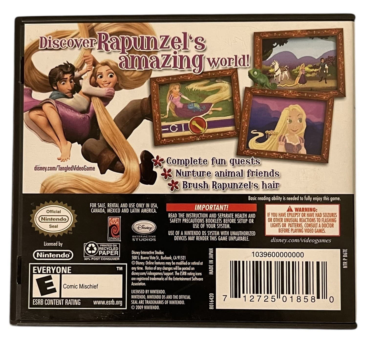 Disney Tangled Nintendo DS + Poster - CIB Complete Tested - Thumbnail 3